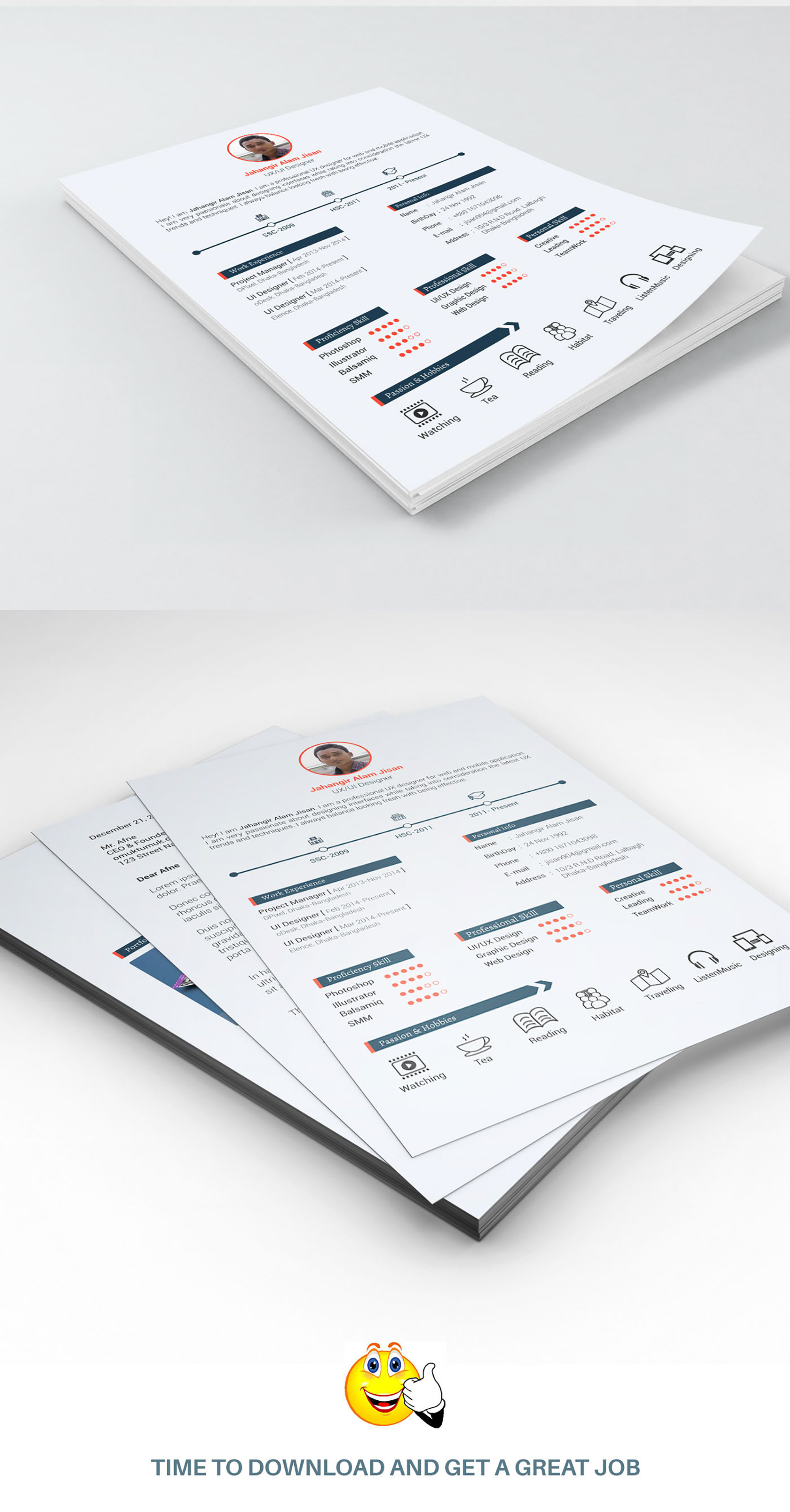 Resume Template (3 pages) presentation image