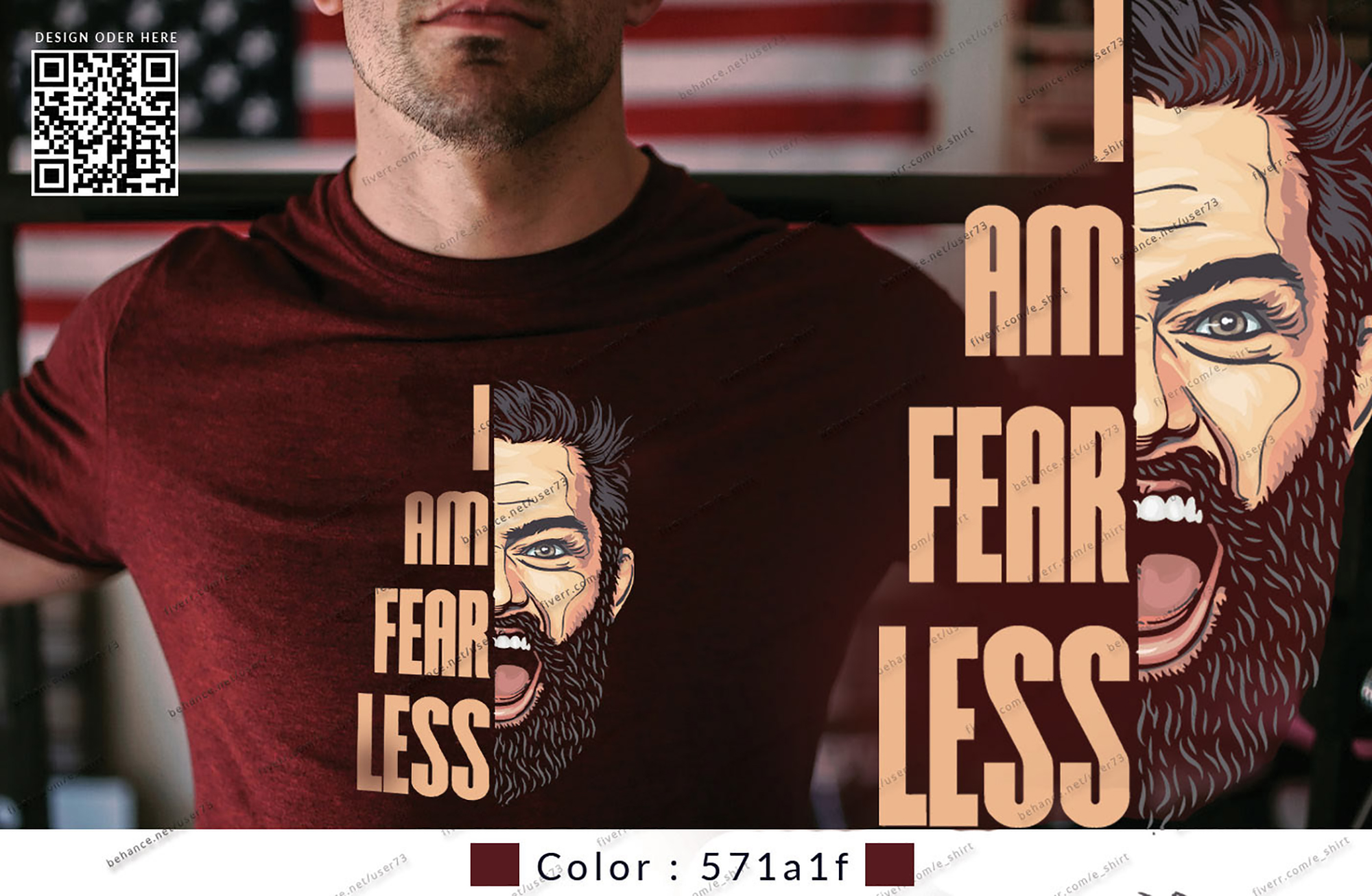 Boxing t-shirt Design with Mockup presentation image
