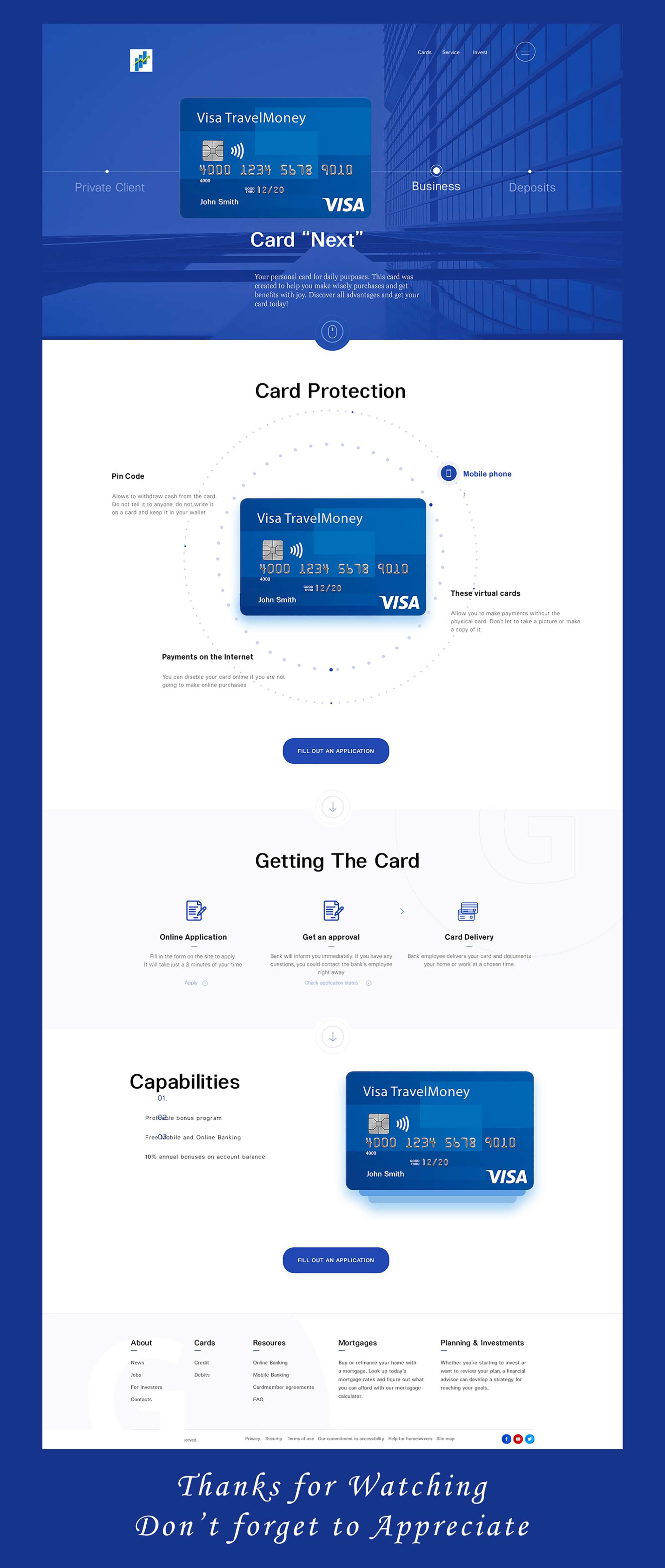 Credit Card Company and Online Banking free template presentation image