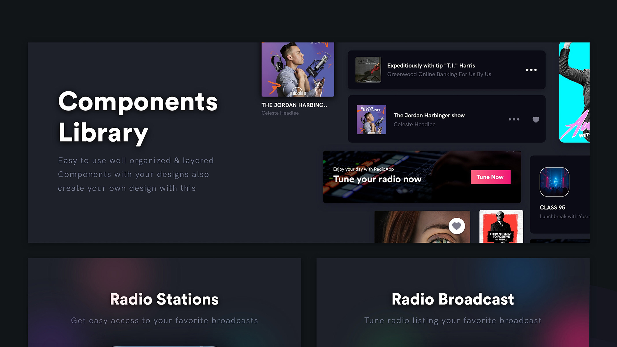 Podcast App free UI Kit presentation image