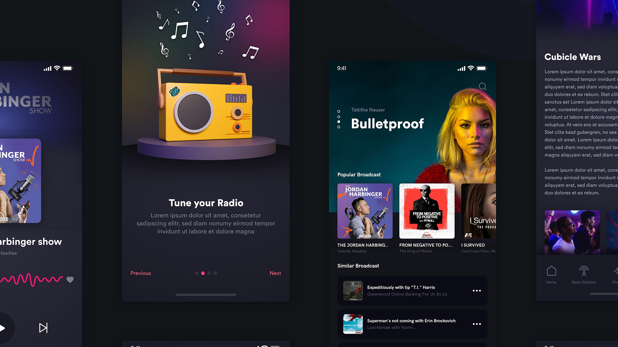 Podcast App free UI Kit presentation image