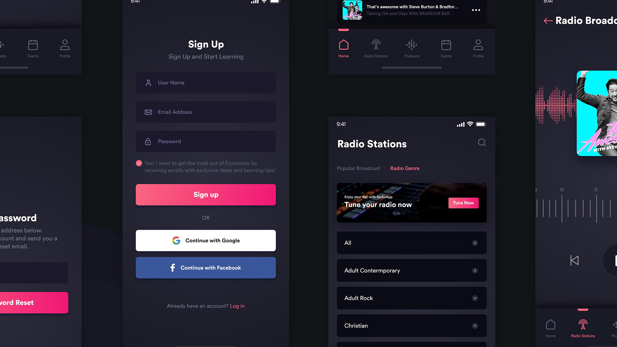 Podcast App free UI Kit presentation image