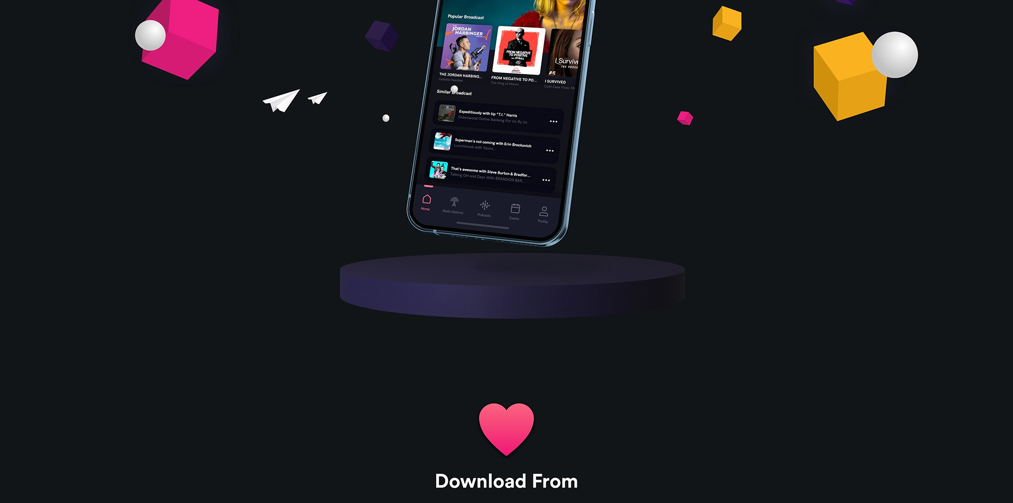 Podcast App free UI Kit presentation image