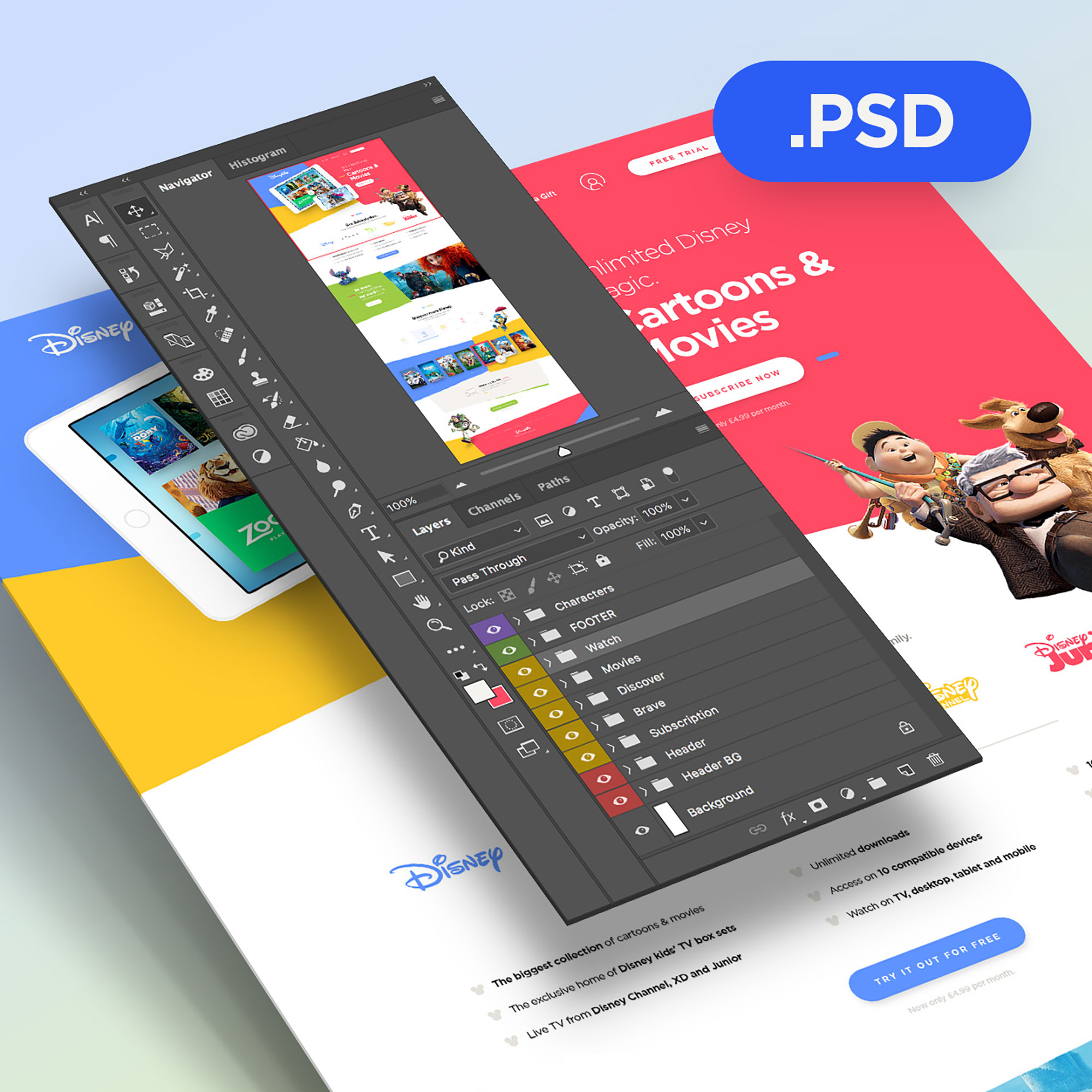 Disney Life - Free PSD presentation image