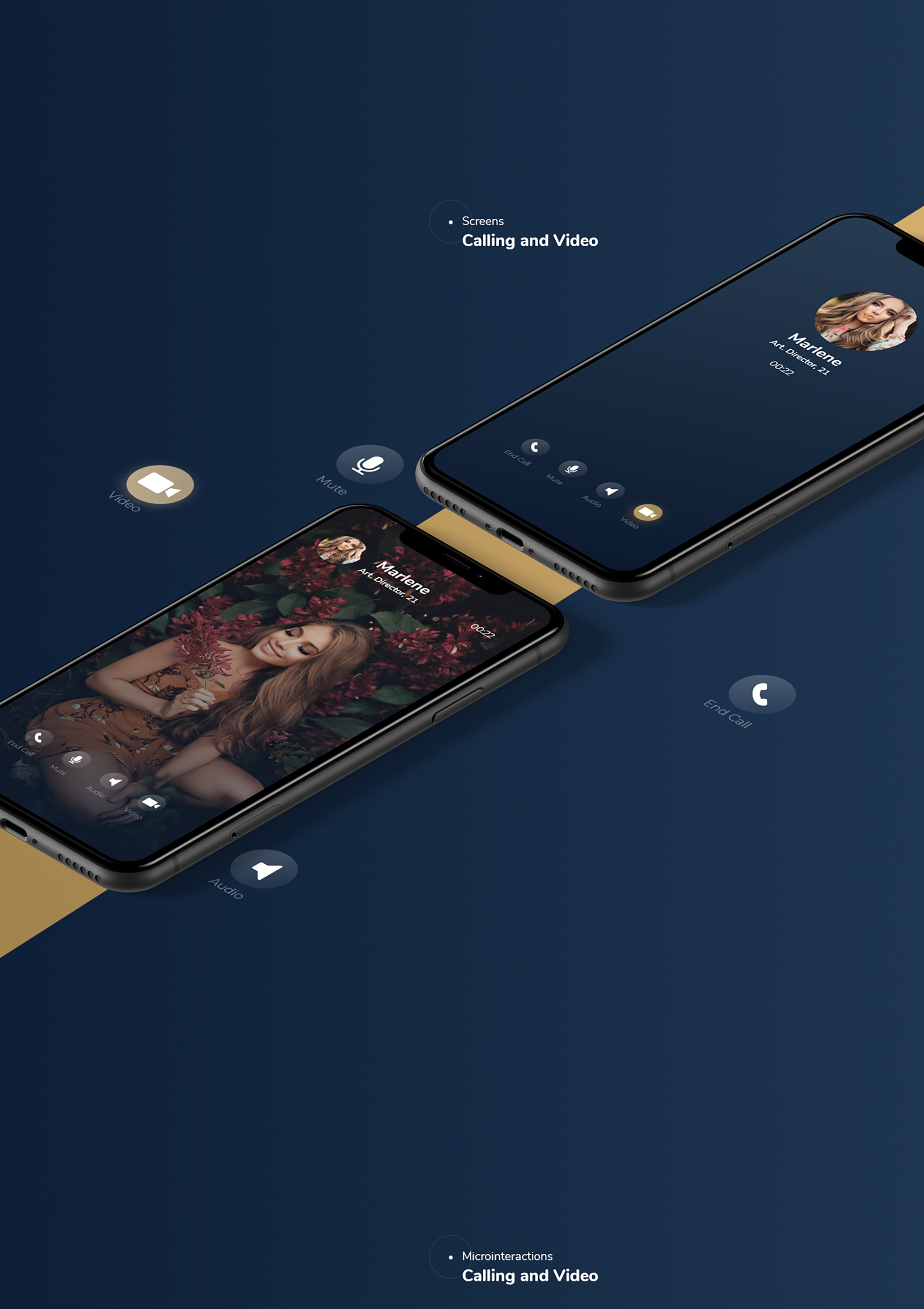 Golden Tinder - Dating App Redesign + Free Xd File presentation image