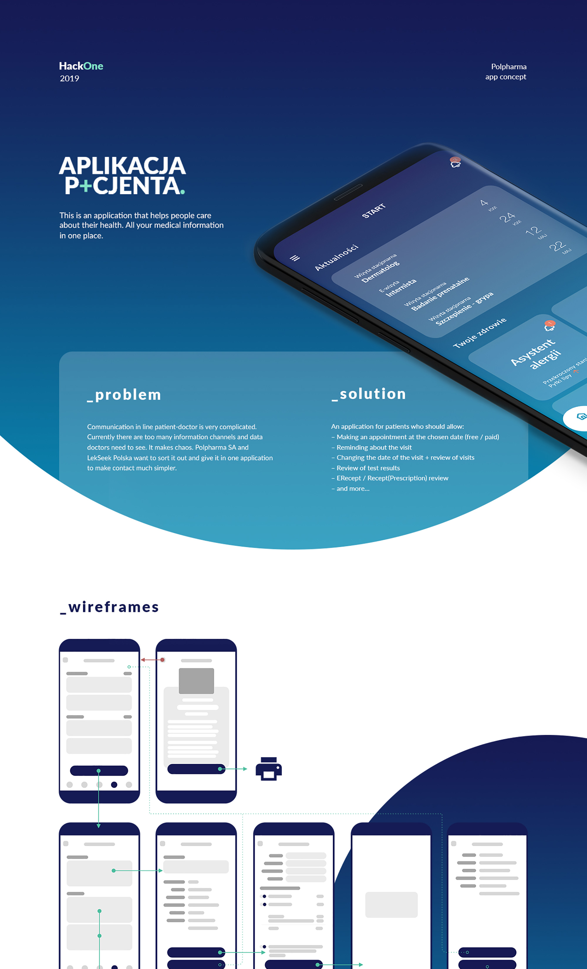 Healthcare app - Hackathon concept presentation image