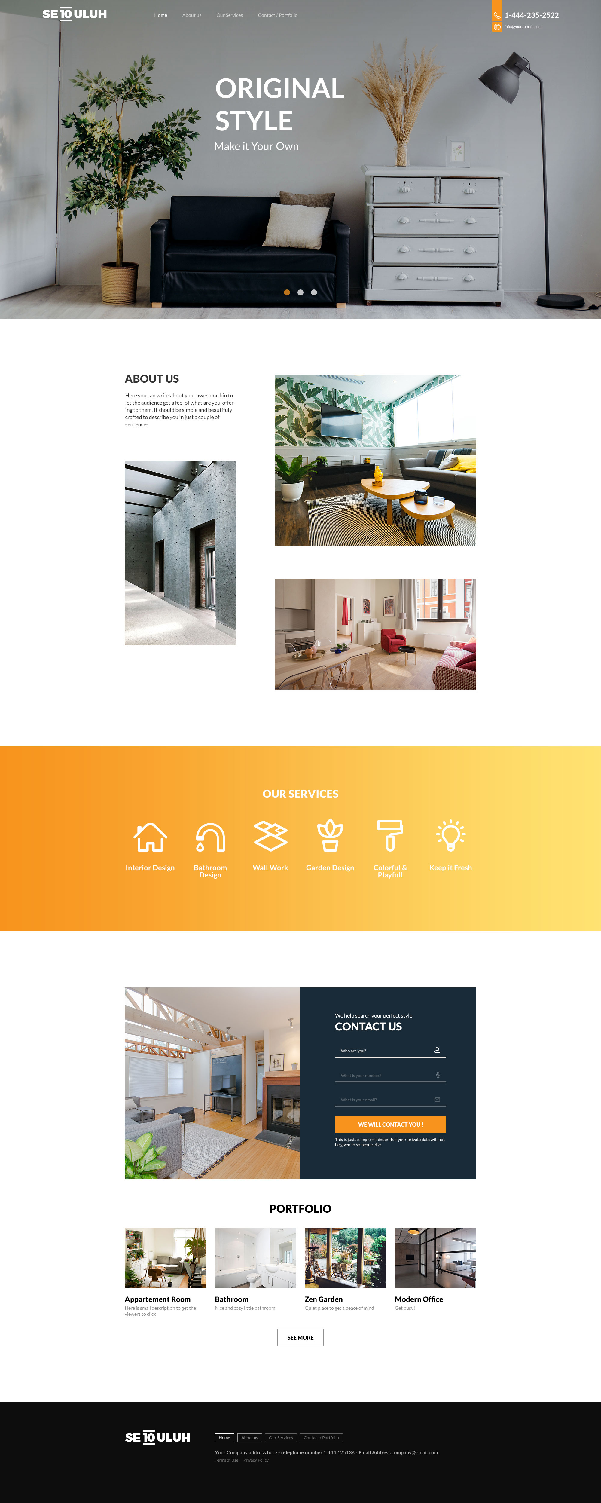 Sepuluh Interior Free Web Template presentation image