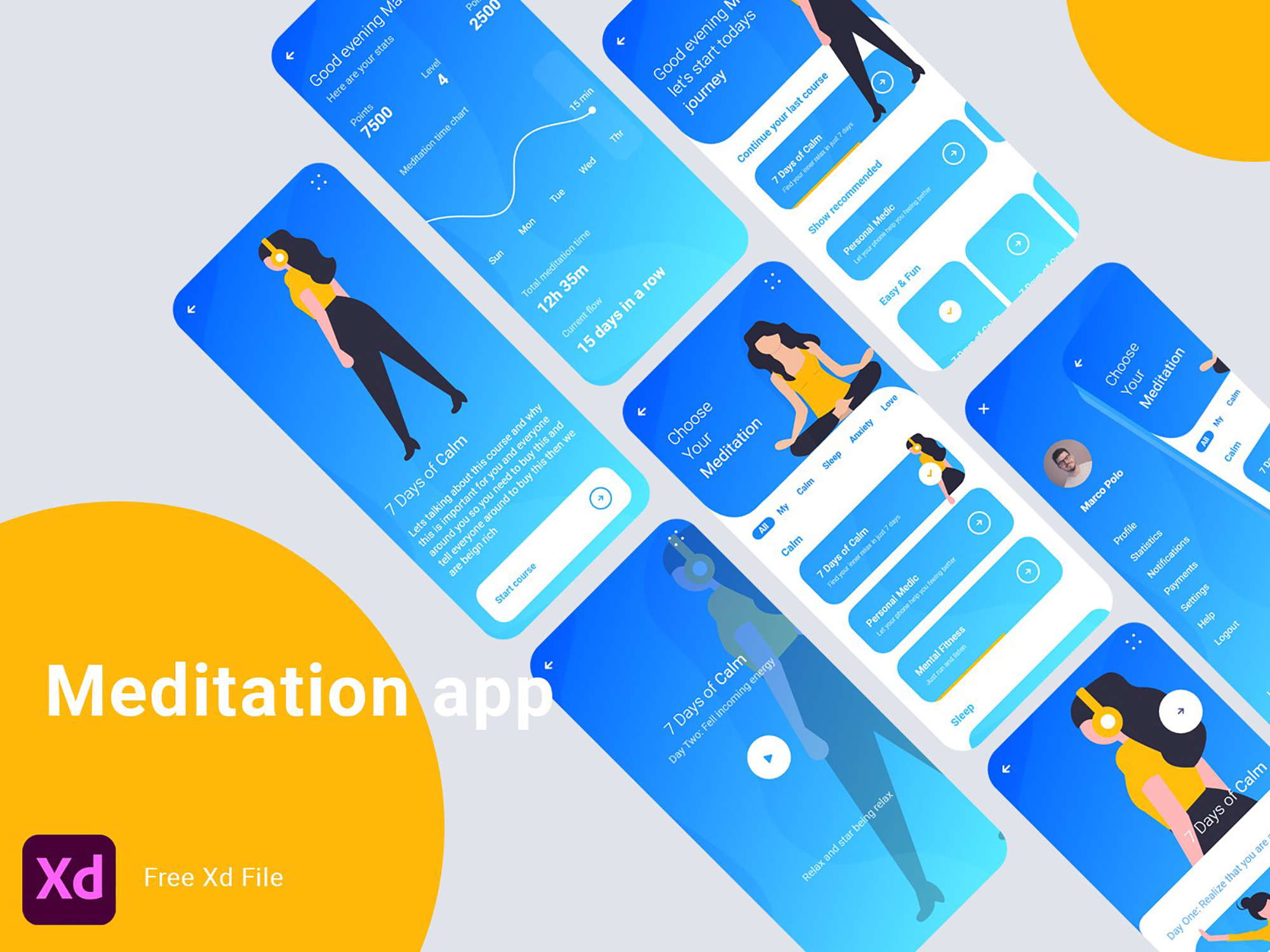Meditation App Concept presentation image