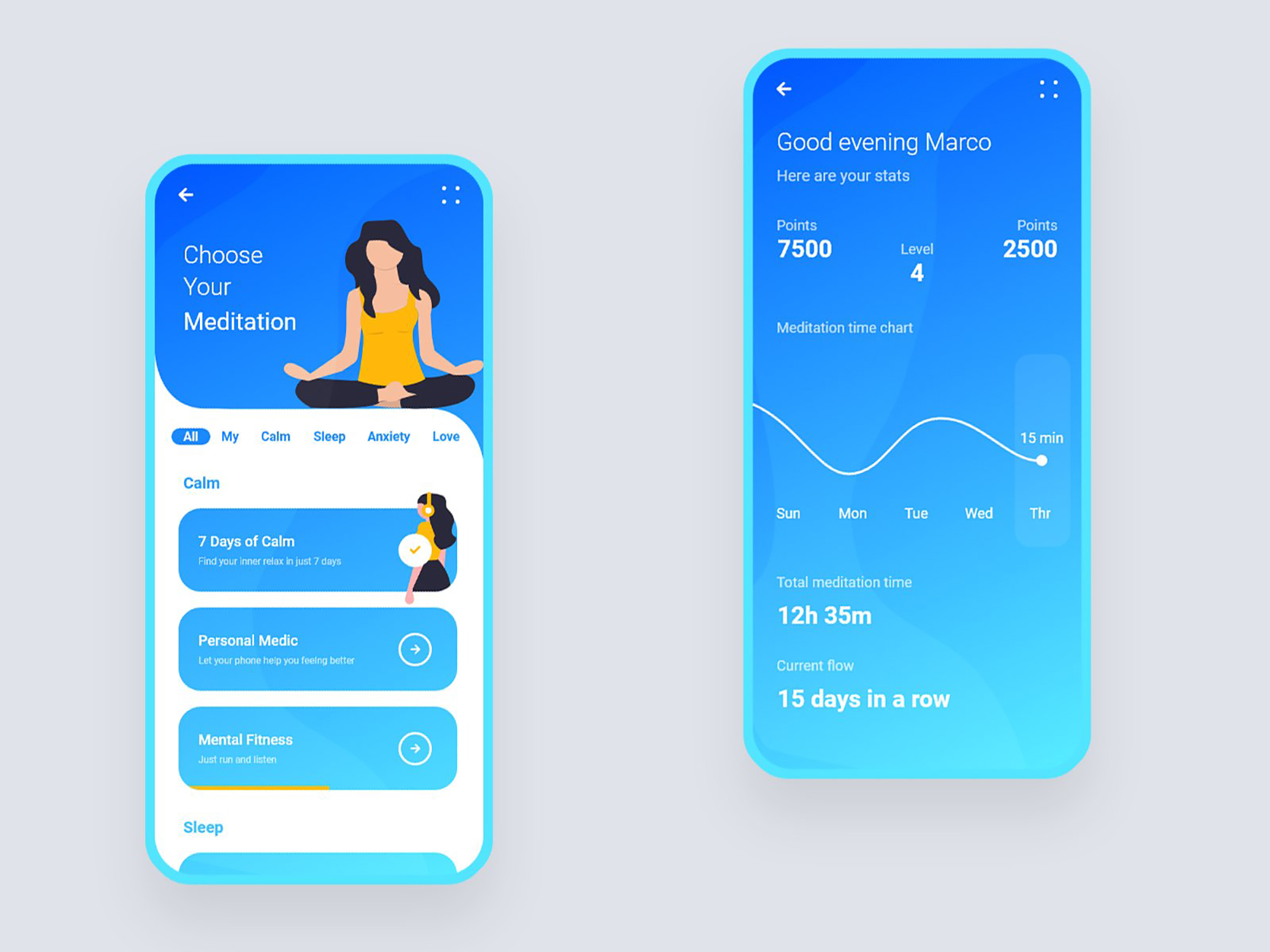 Meditation App Concept presentation image