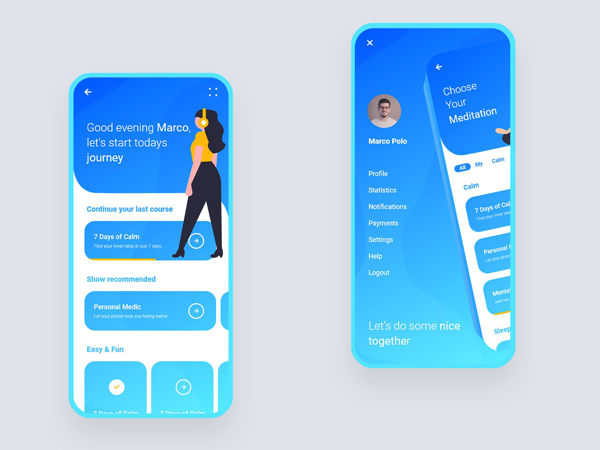 Meditation App Concept presentation image