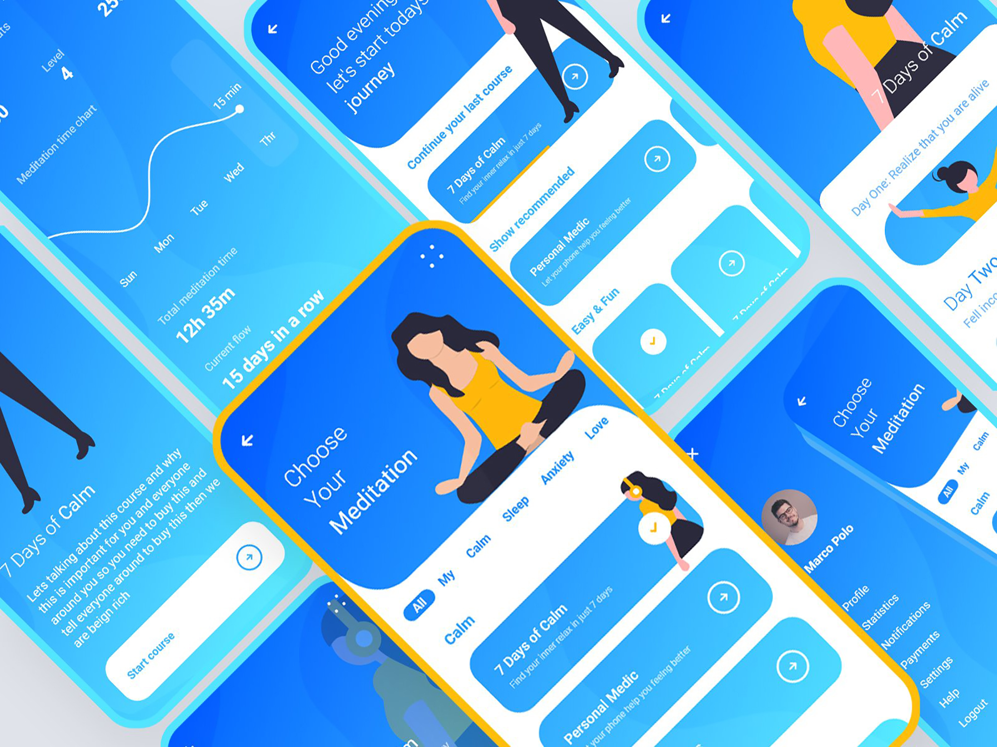 Meditation App Concept presentation image