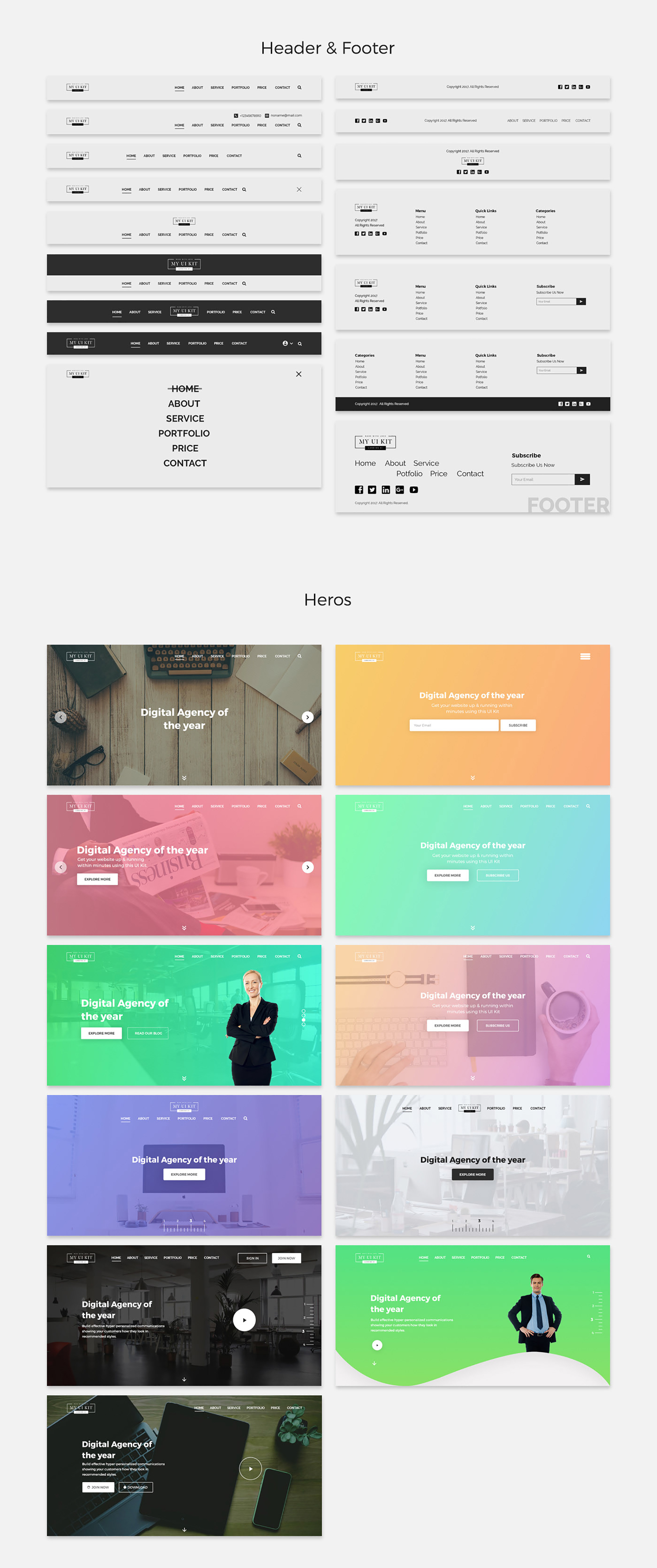 Free Landing UI Kit presentation image