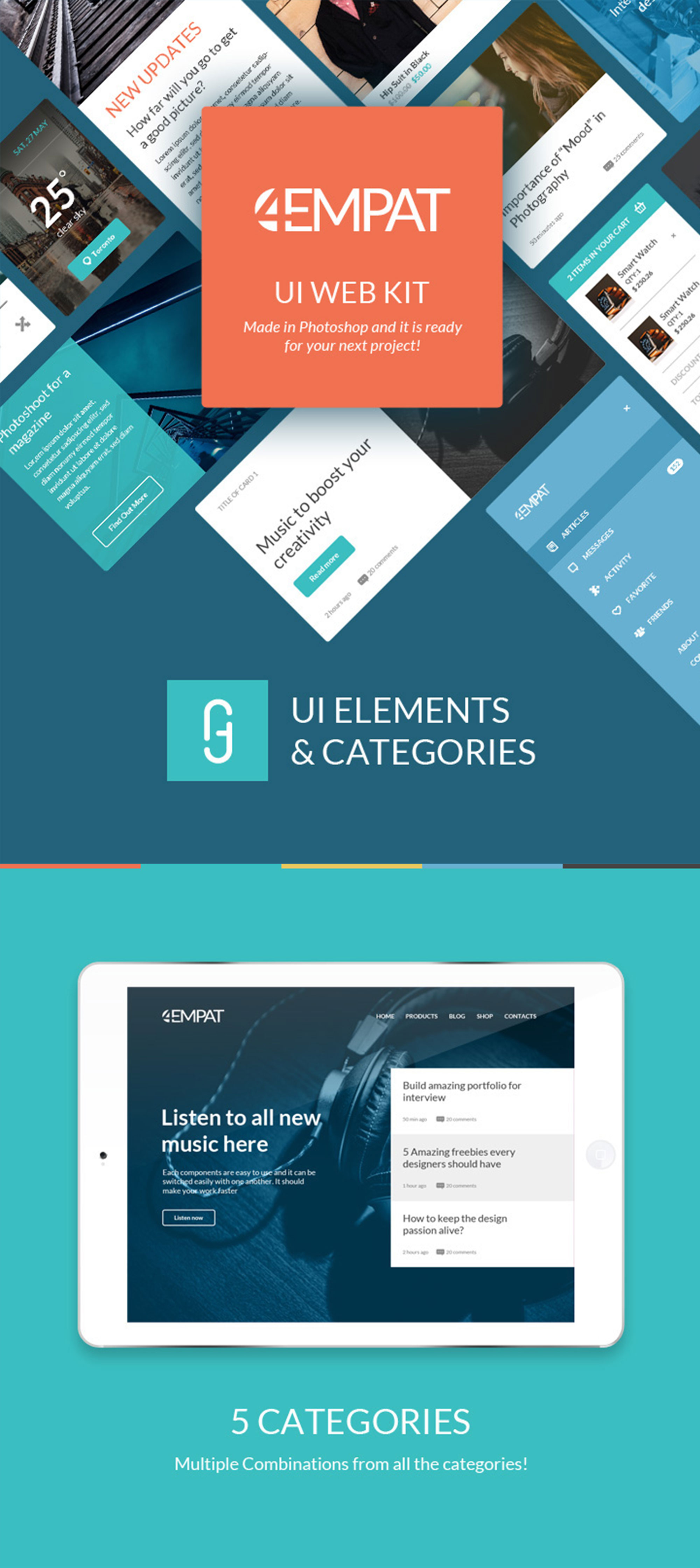 UI Kit for Website presentation image