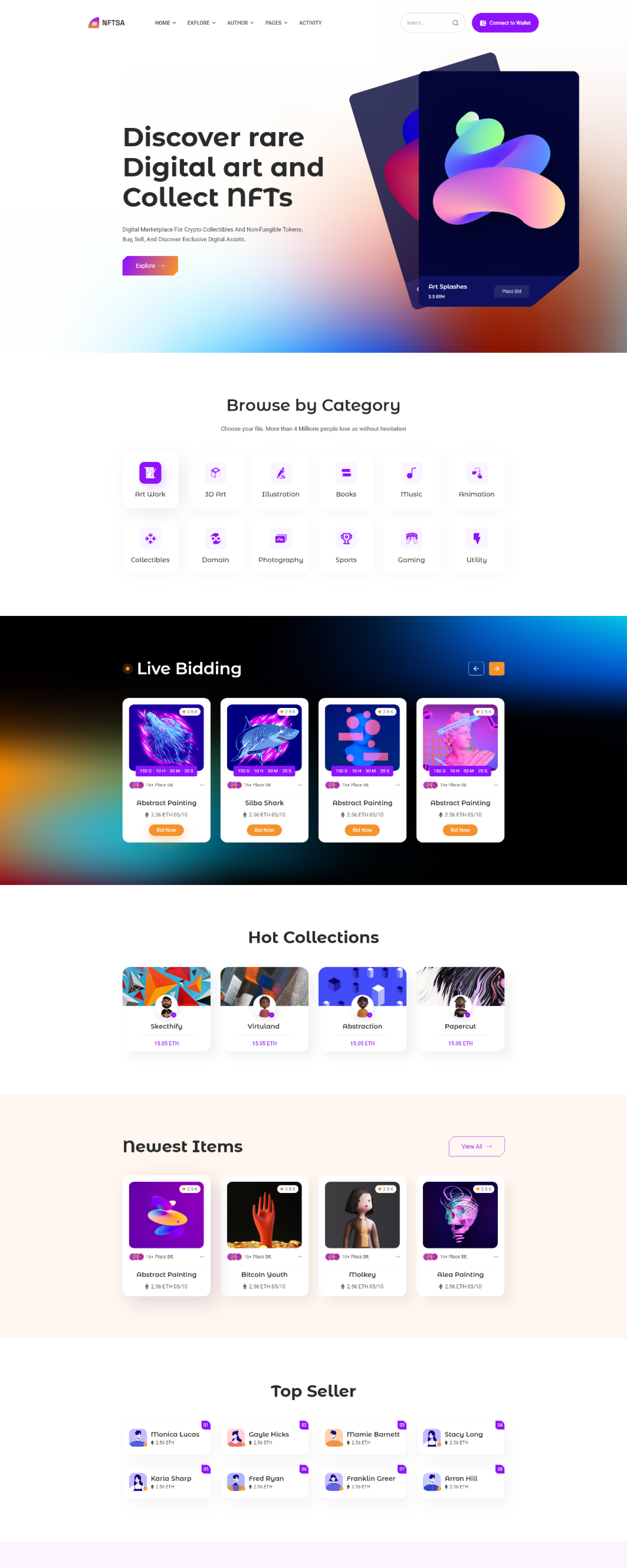 NFTs Landing Page V.01 presentation image