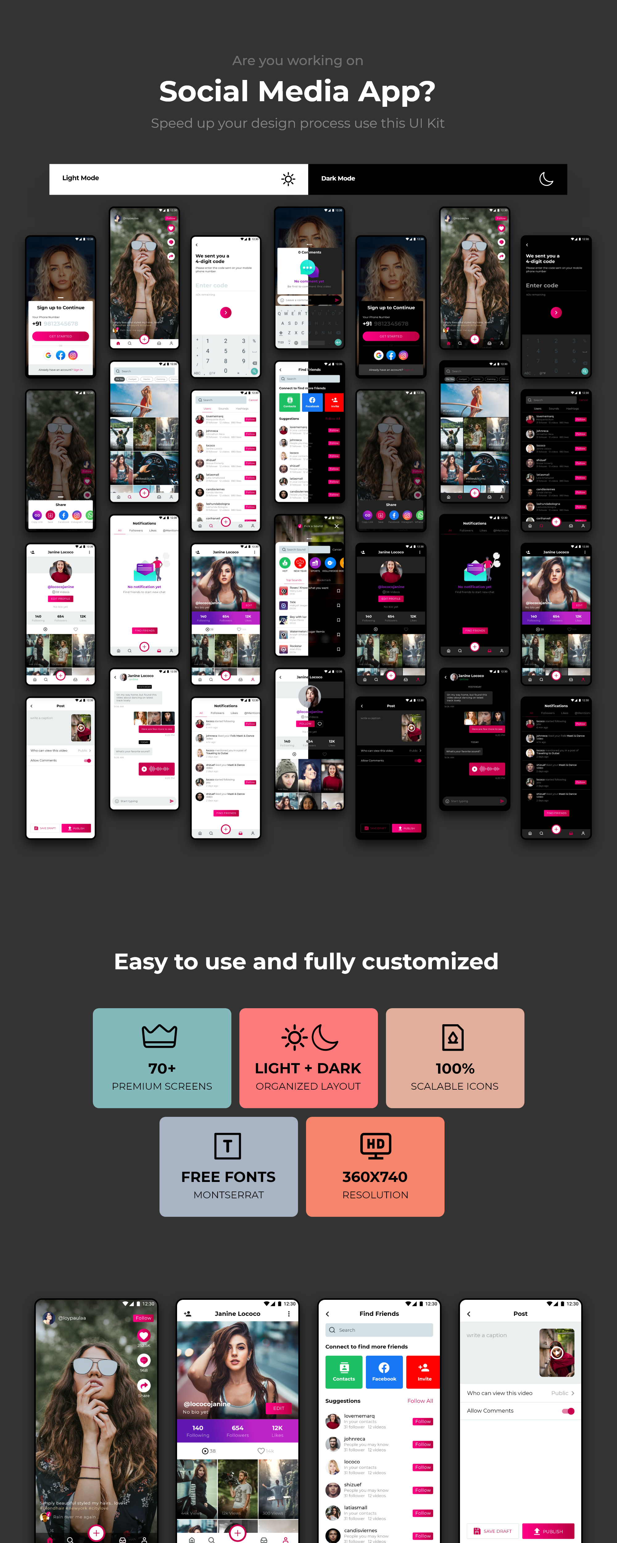 Teensy - Social Media App UI Kit presentation image