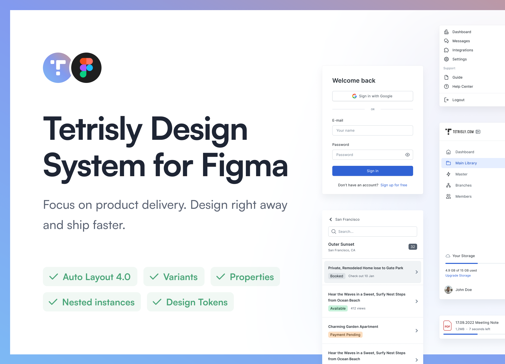 Tetrisly Design System For Figma presentation image