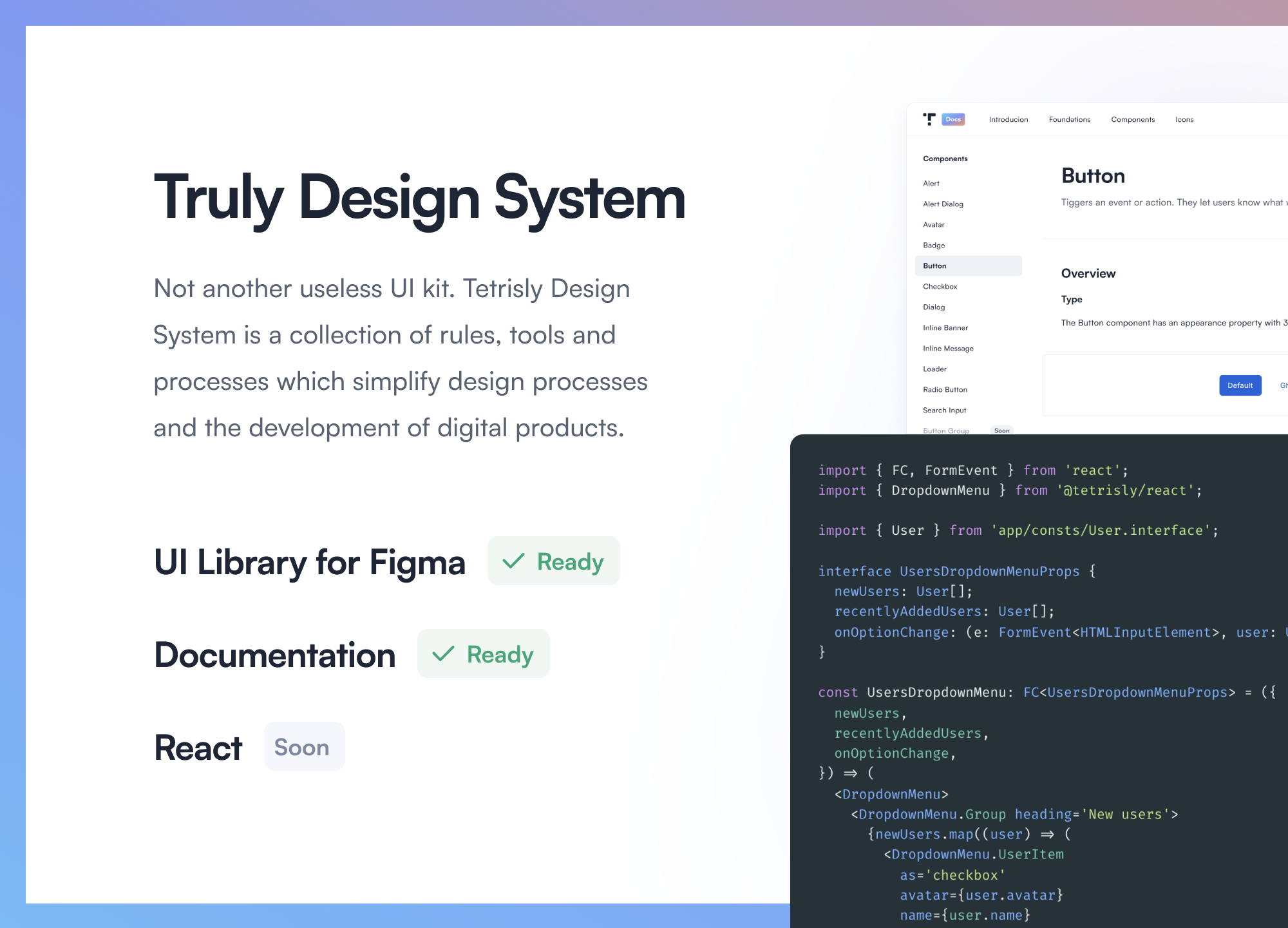 Tetrisly Design System For Figma presentation image