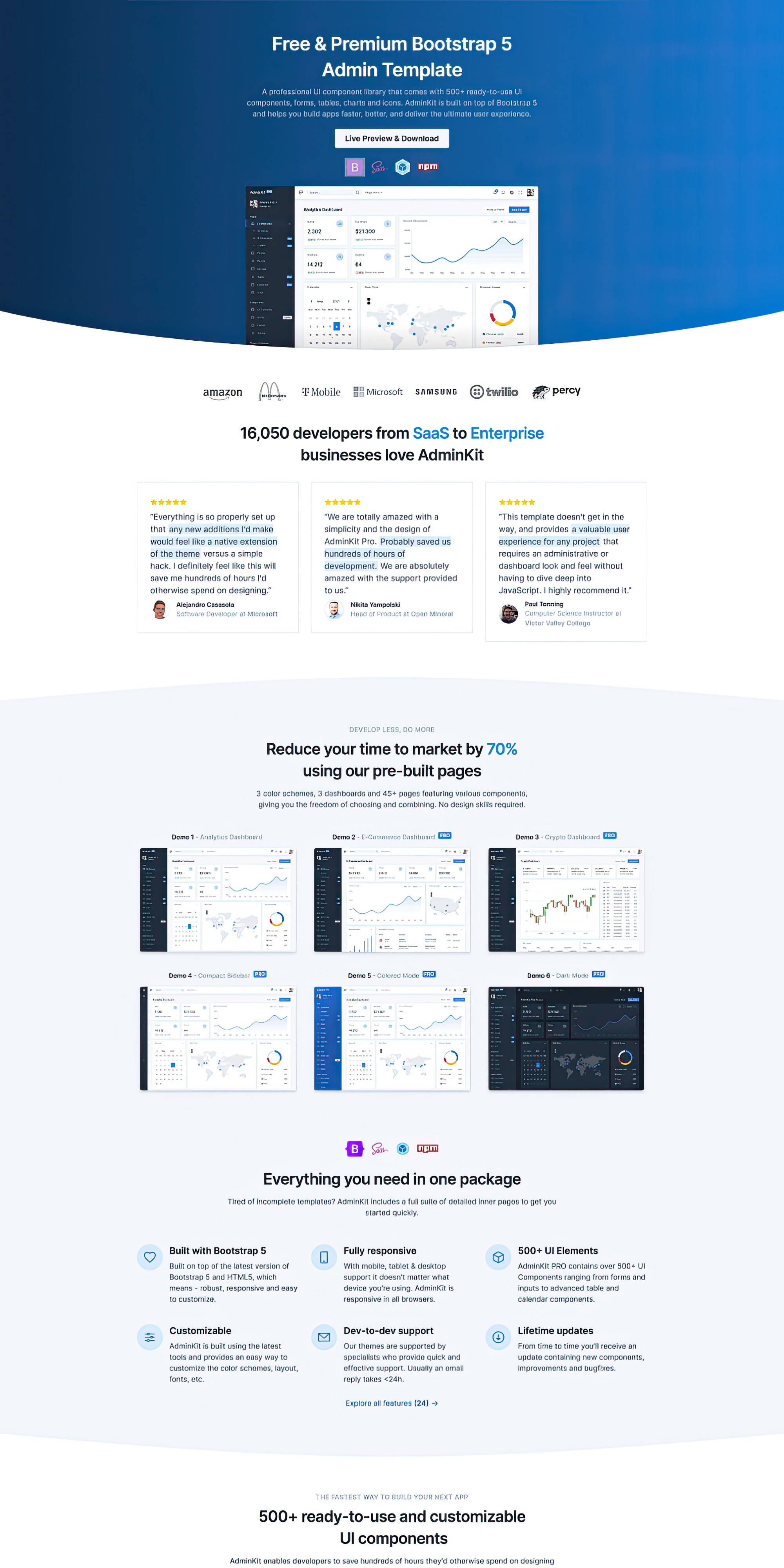 AdminKit PRO - Bootstrap 5 Admin Template presentation image