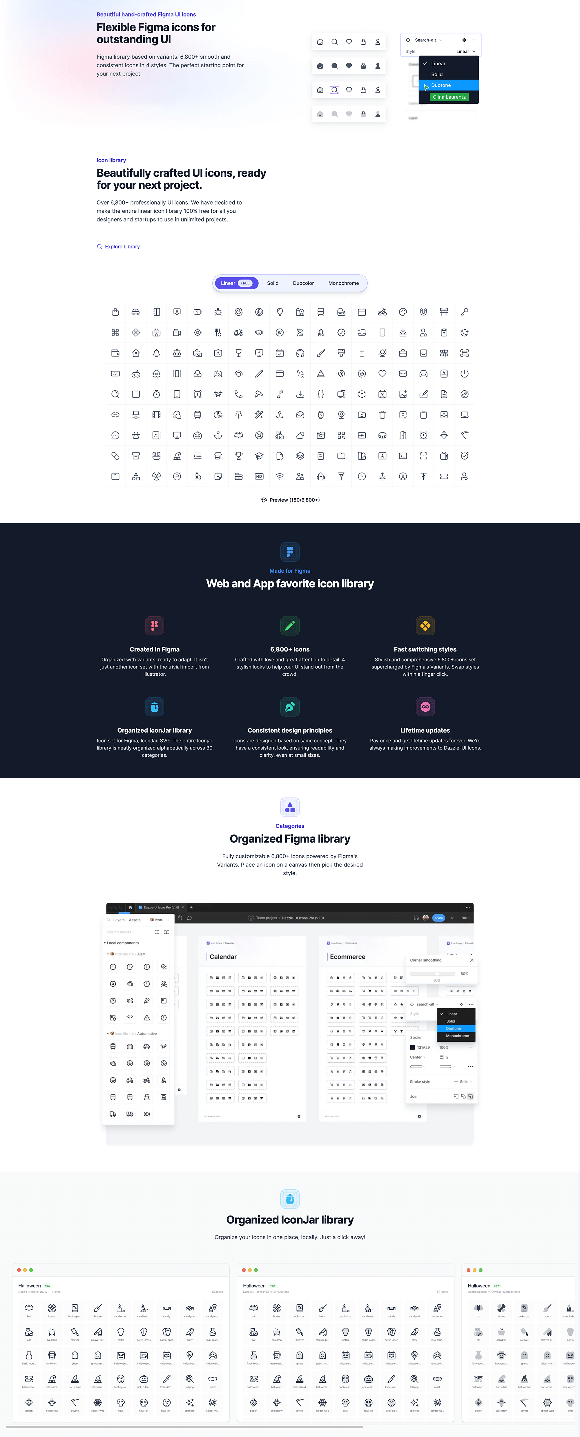 Dazzle UI Icon library - 6,800+ for Figma presentation image