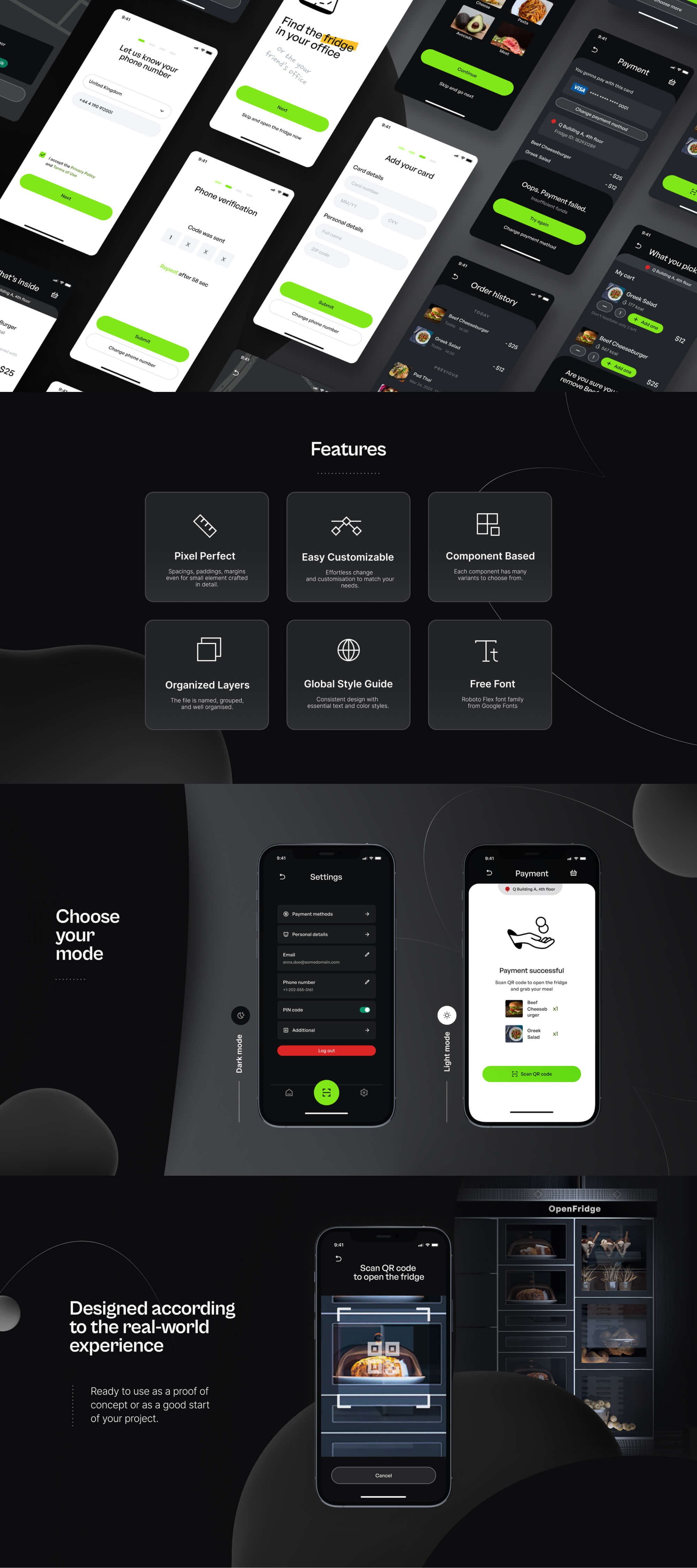 Food Vending Machine App UI Kit presentation image