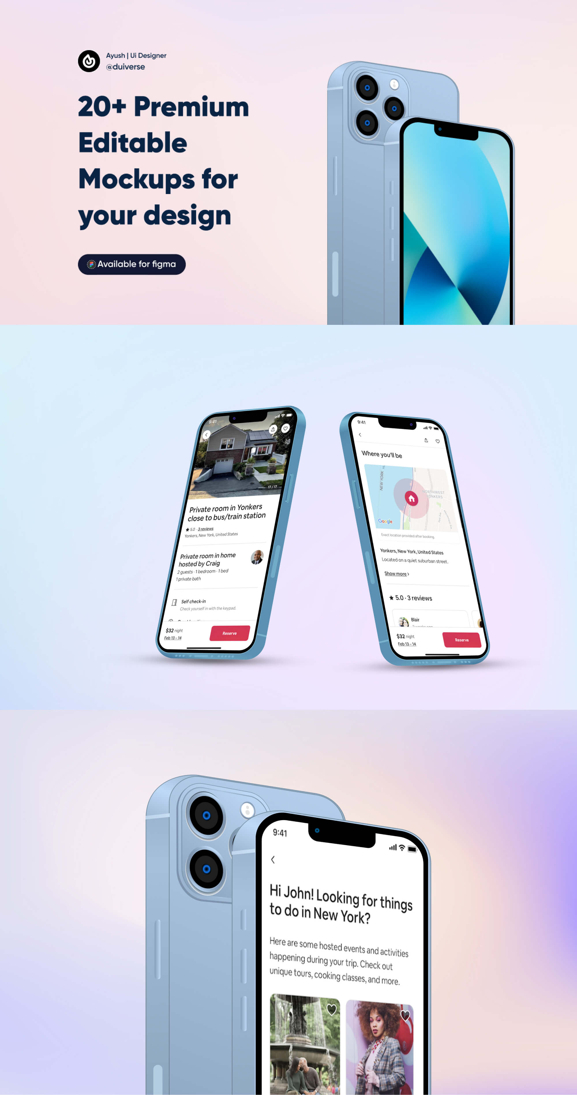 Premium iPhone Mockups presentation image