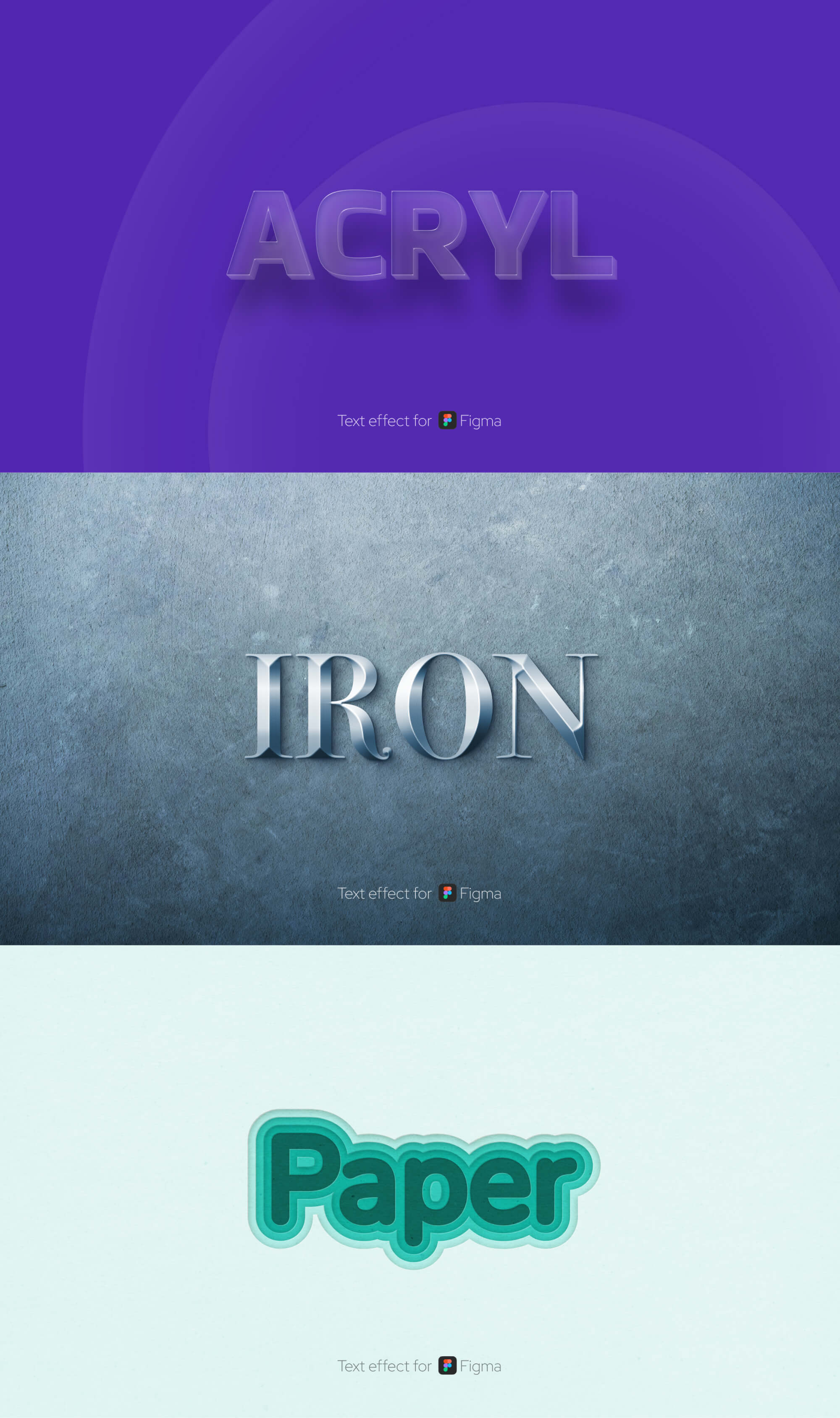 Advanced text effects for Figma (Vol.1) — Materialized presentation image