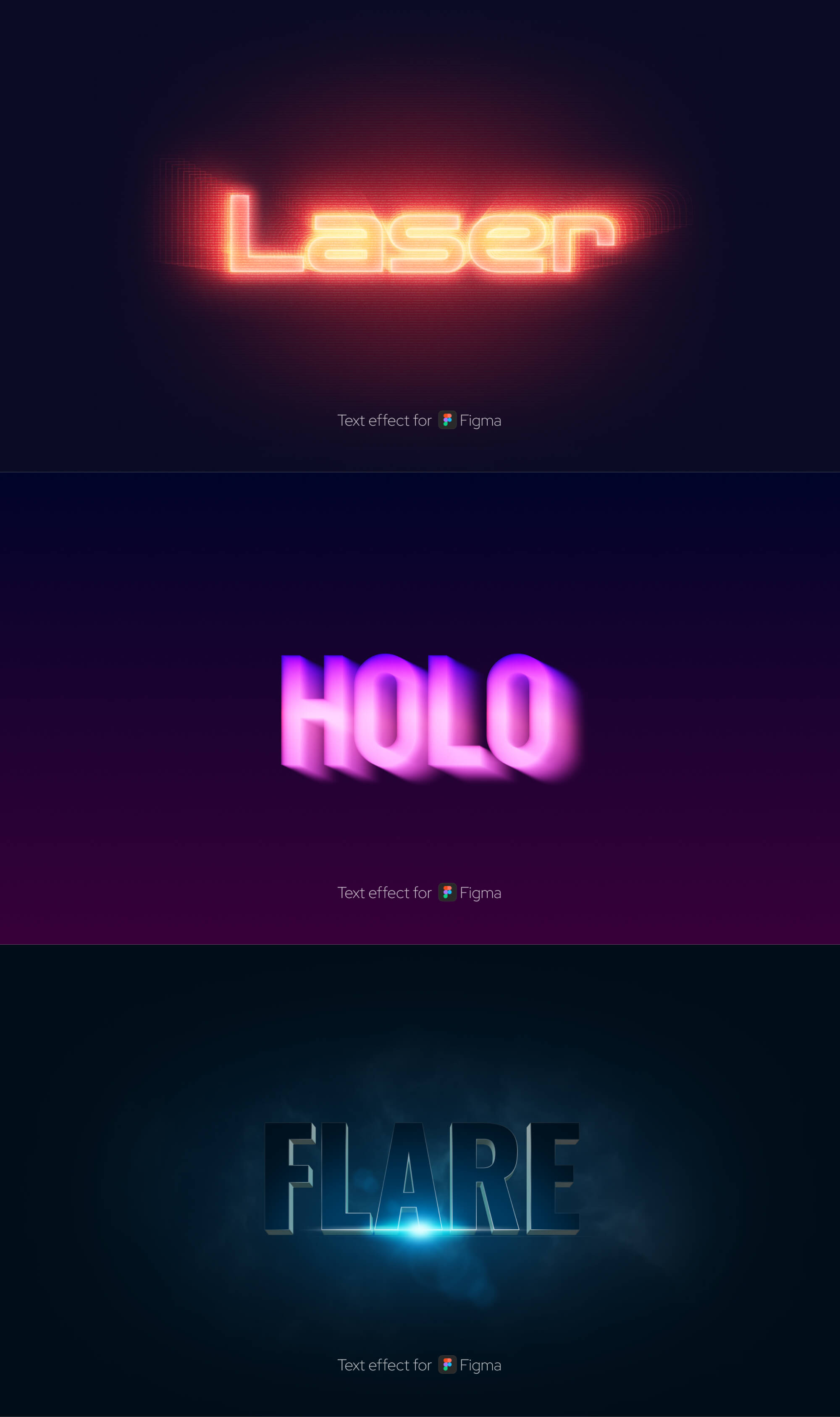 Advanced text effects for Figma (Vol.2) — Electric glow presentation image