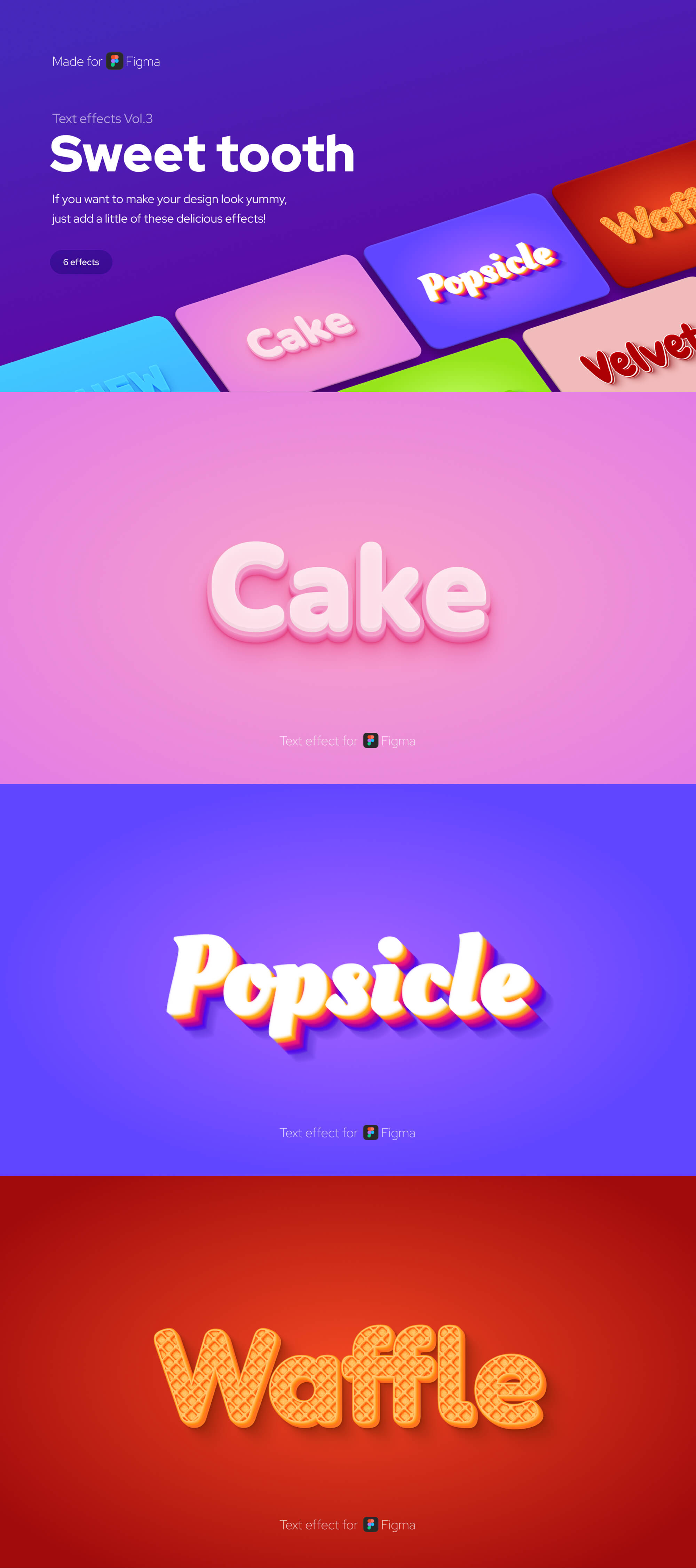 Advanced text effects for Figma (Vol.3) — Sweet tooth presentation image