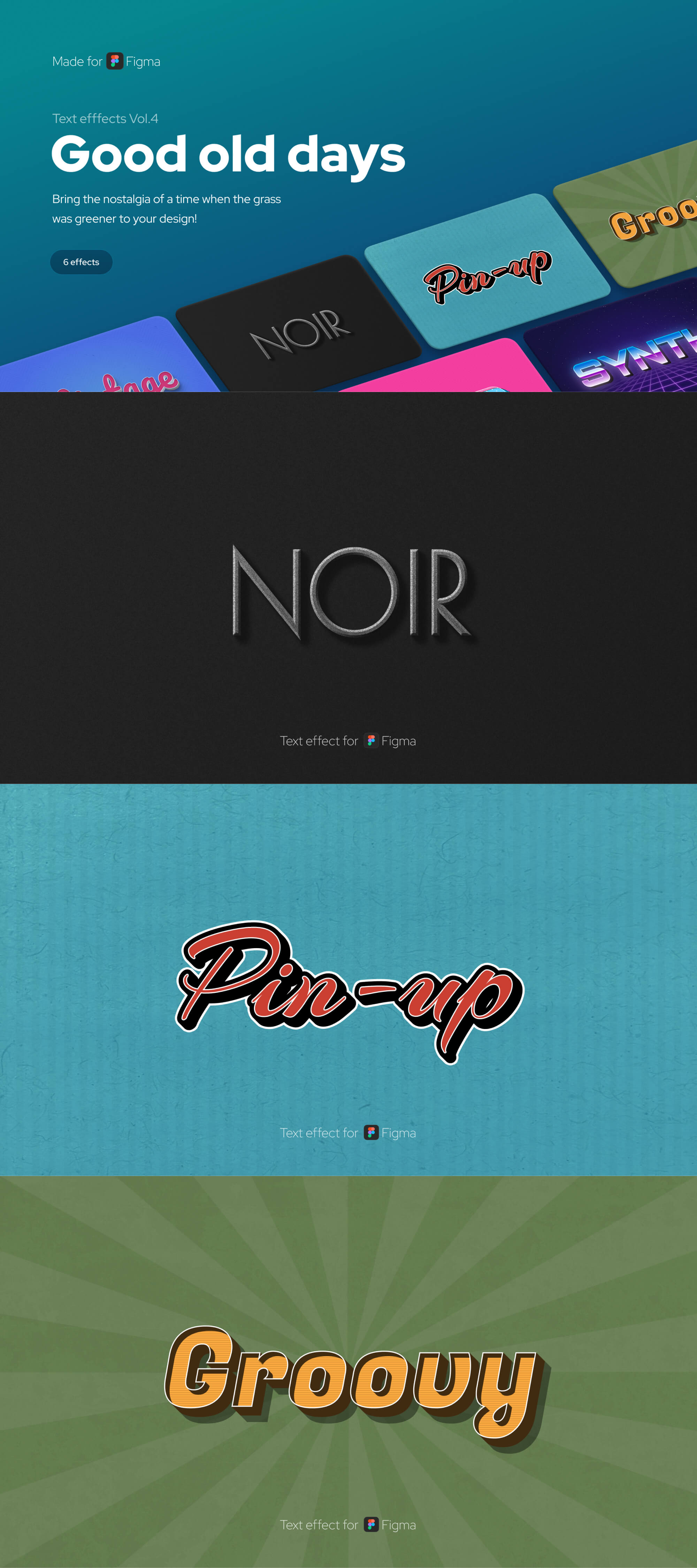 Advanced text effects for Figma (Vol.4) — Good old days presentation image