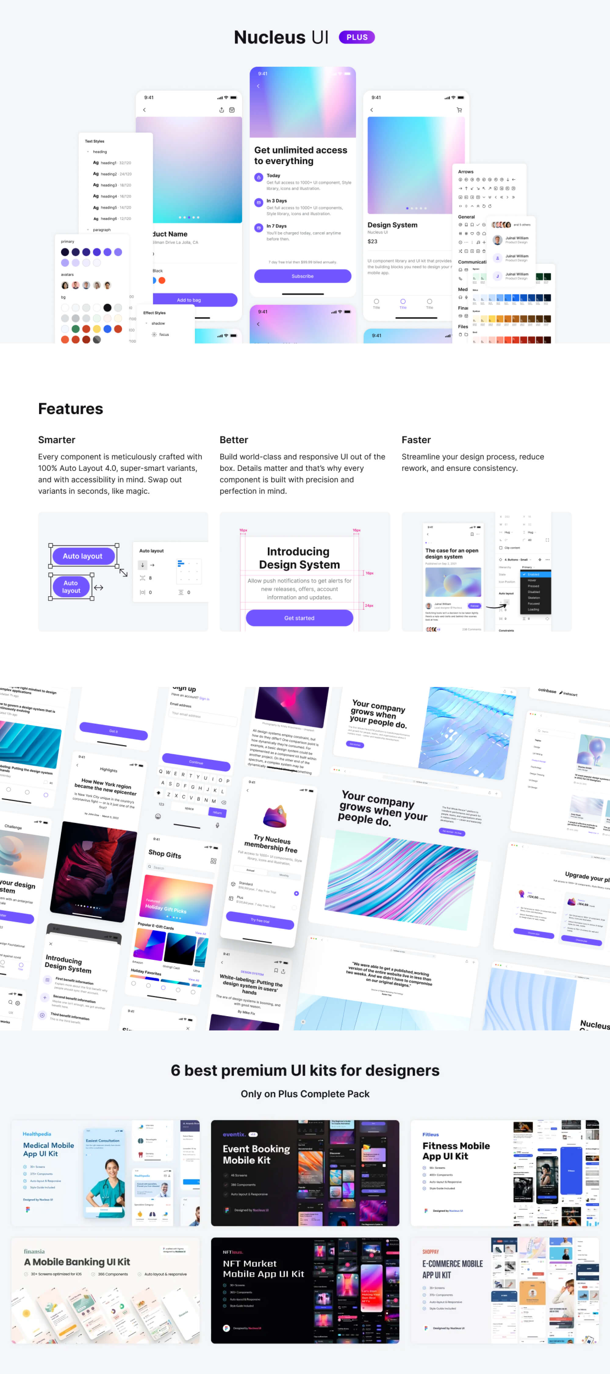 Nucleus UI Plus - Figma UI Kit and Design System presentation image