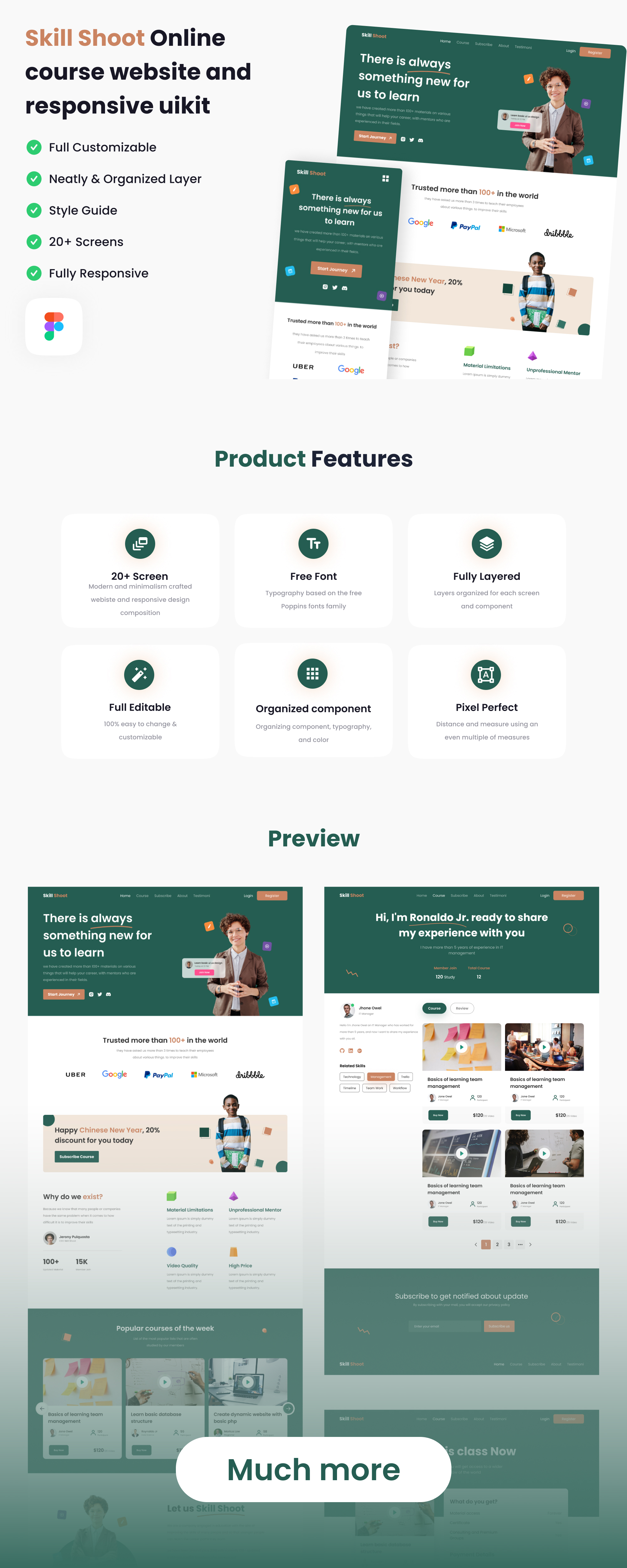 Skill Shoot - Online course website and responsive uikit presentation image