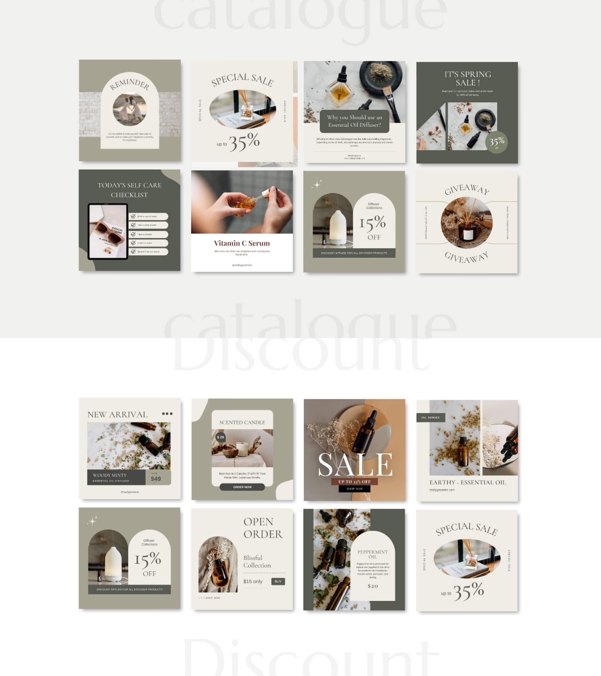 Wellness & Self Love - Canva Social Media Template Bundle presentation image