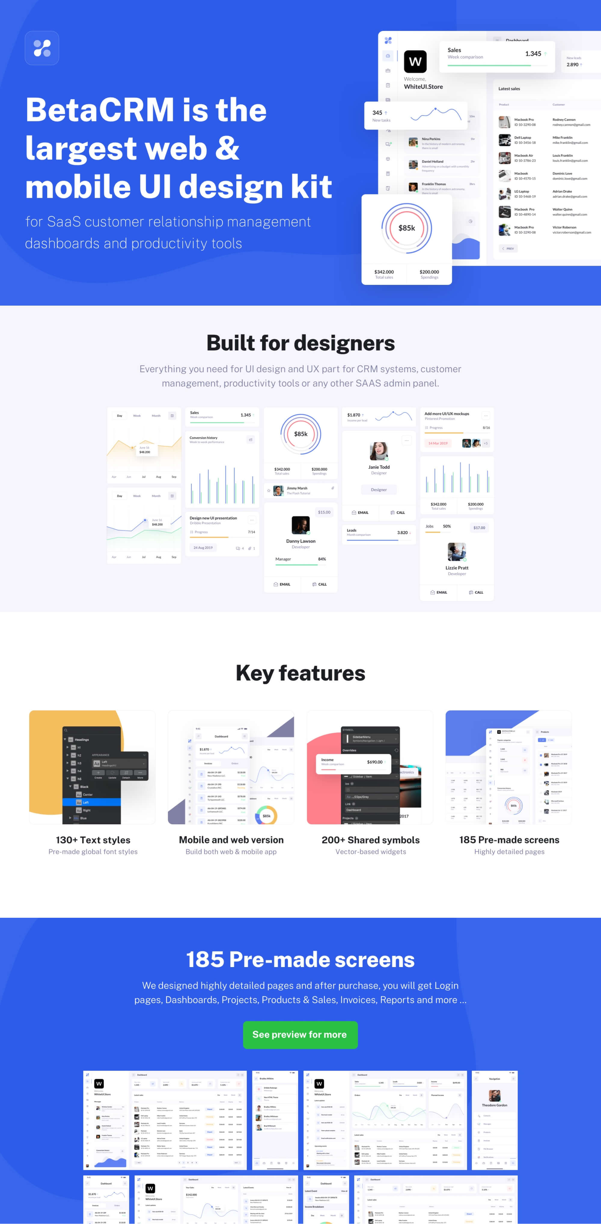 BetaCRM UI Kit for SaaS and CRM Admin Dashboards presentation image
