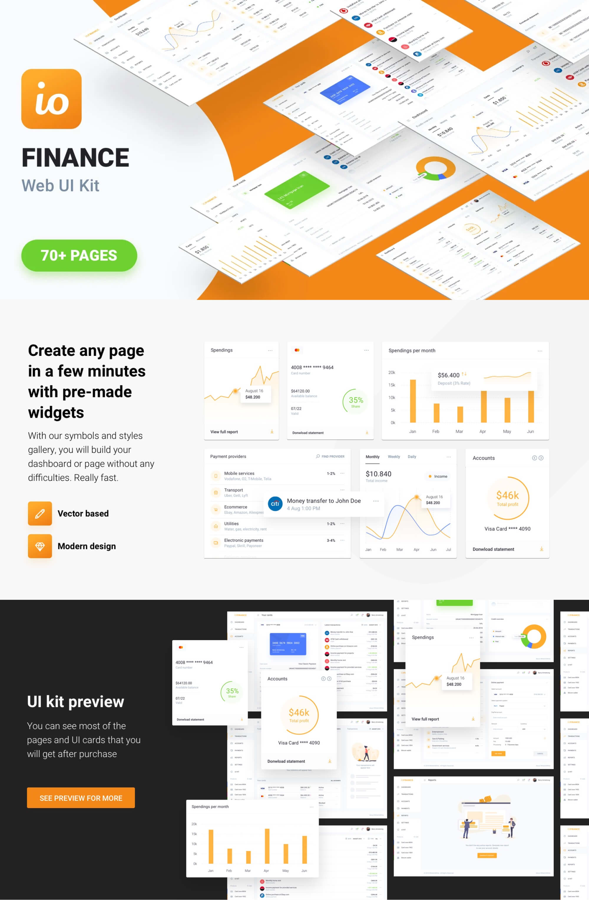 IOFinance - Finance and Banking UI kit presentation image
