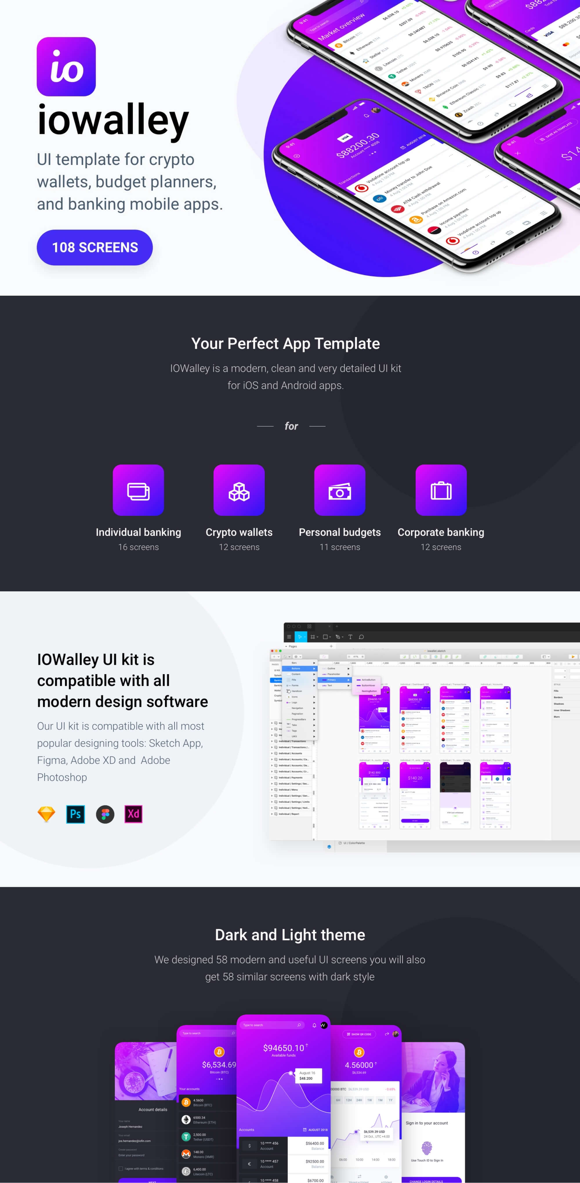 IOWallet(y) - Template for Crypto and Banking Mobile Apps presentation image