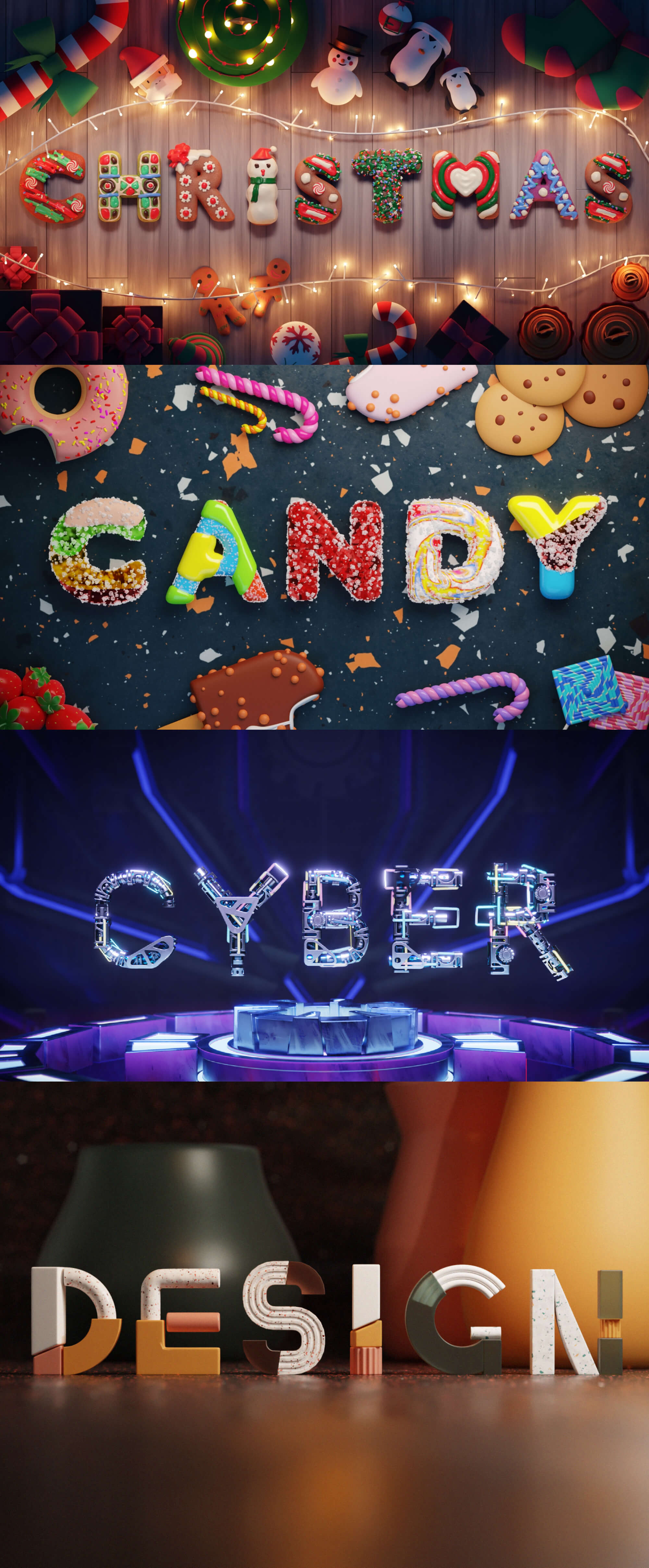 FONTZ Premium - Various 3D fonts presentation image