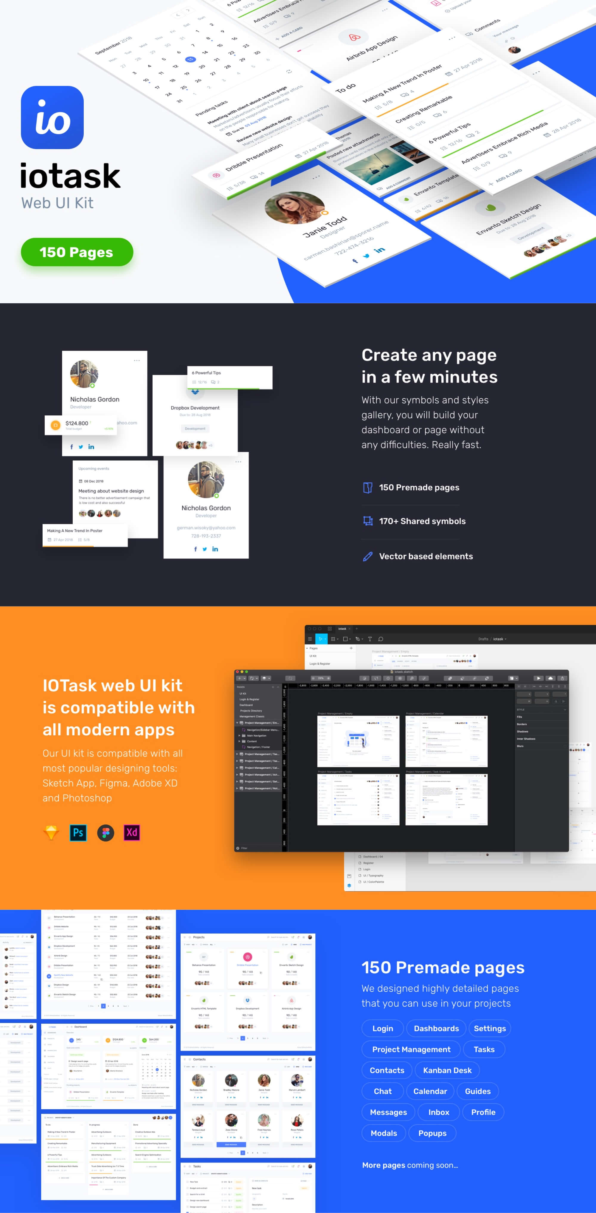 IOTask - Project Management Web UI Kit presentation image
