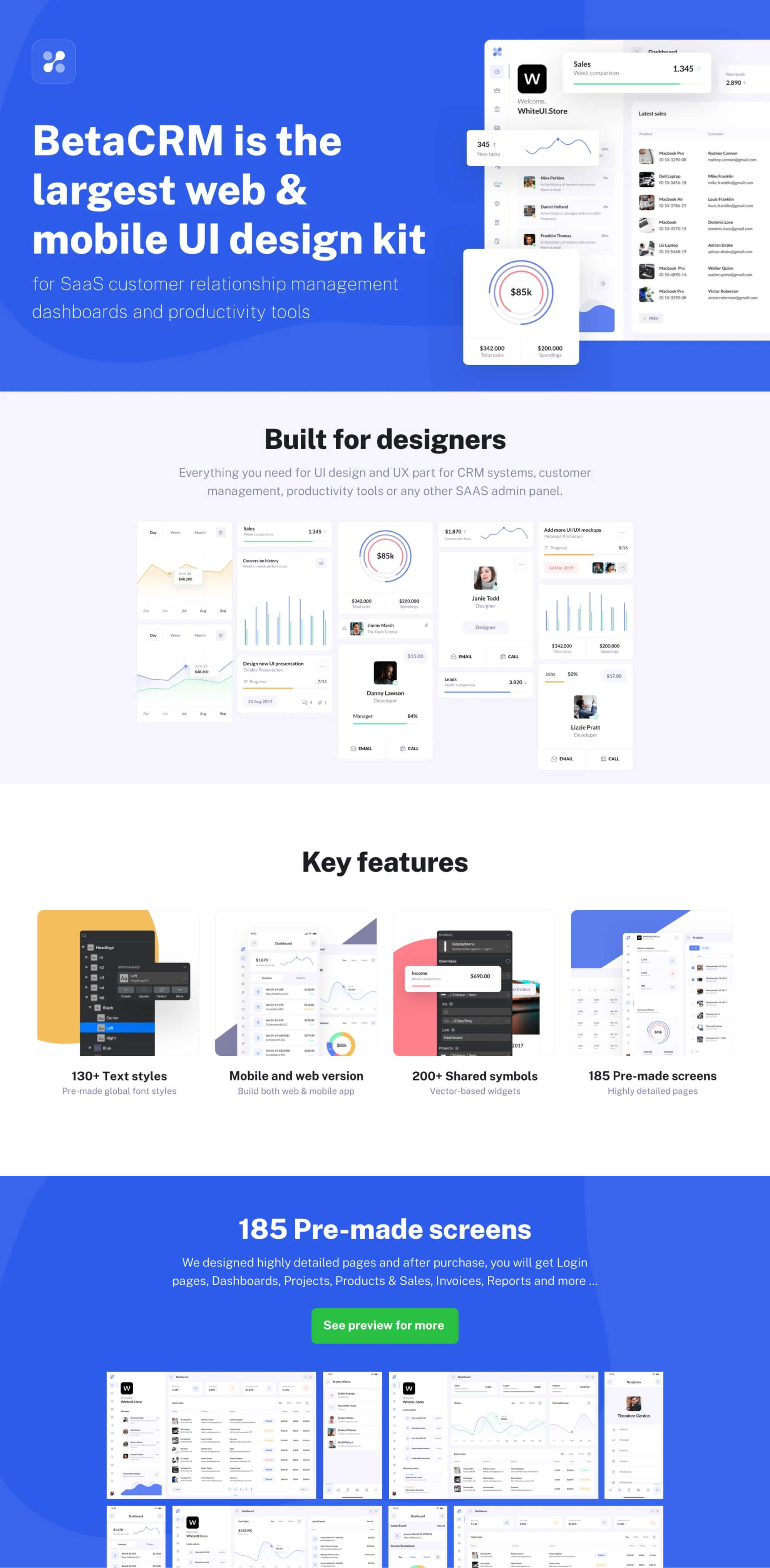 BetaCRM - UI Kit for SaaS and CRM Admin Dashboards presentation image