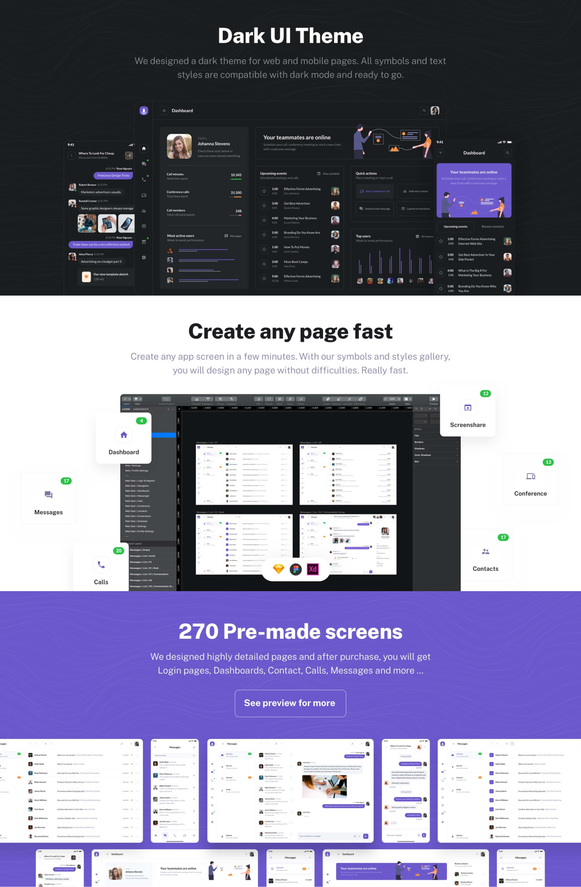 BetaCall - UI Kit for Video Conferencing, Screen Sharing and Messenger apps presentation image