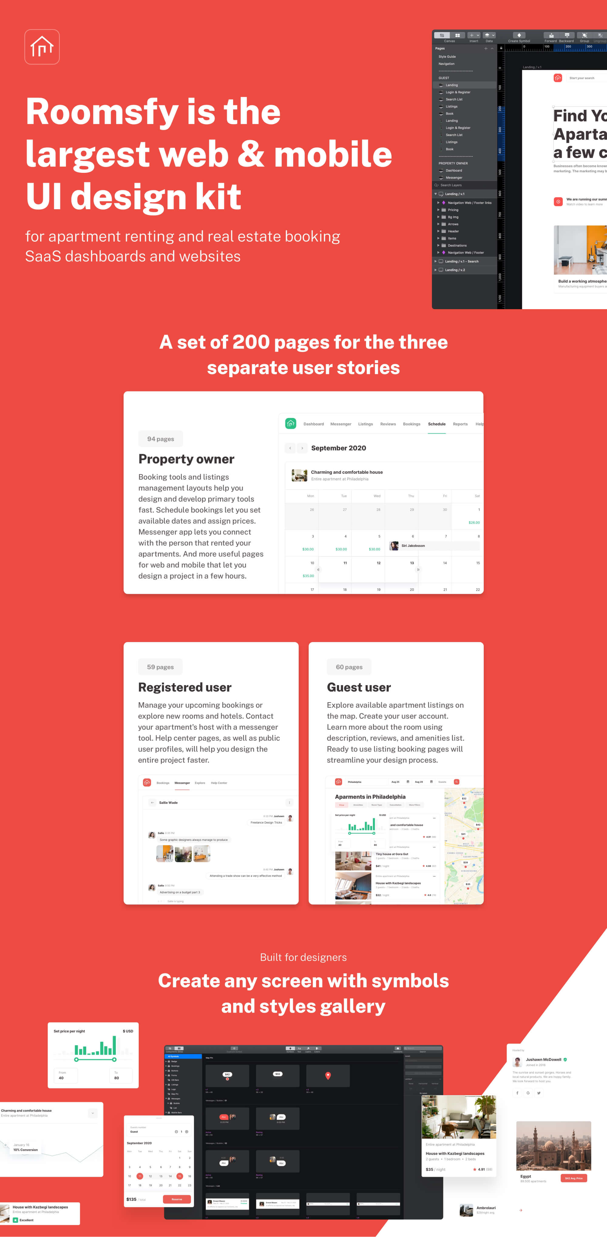 Roomsfy - UI kit for apartments renting and real estate bookings apps presentation image