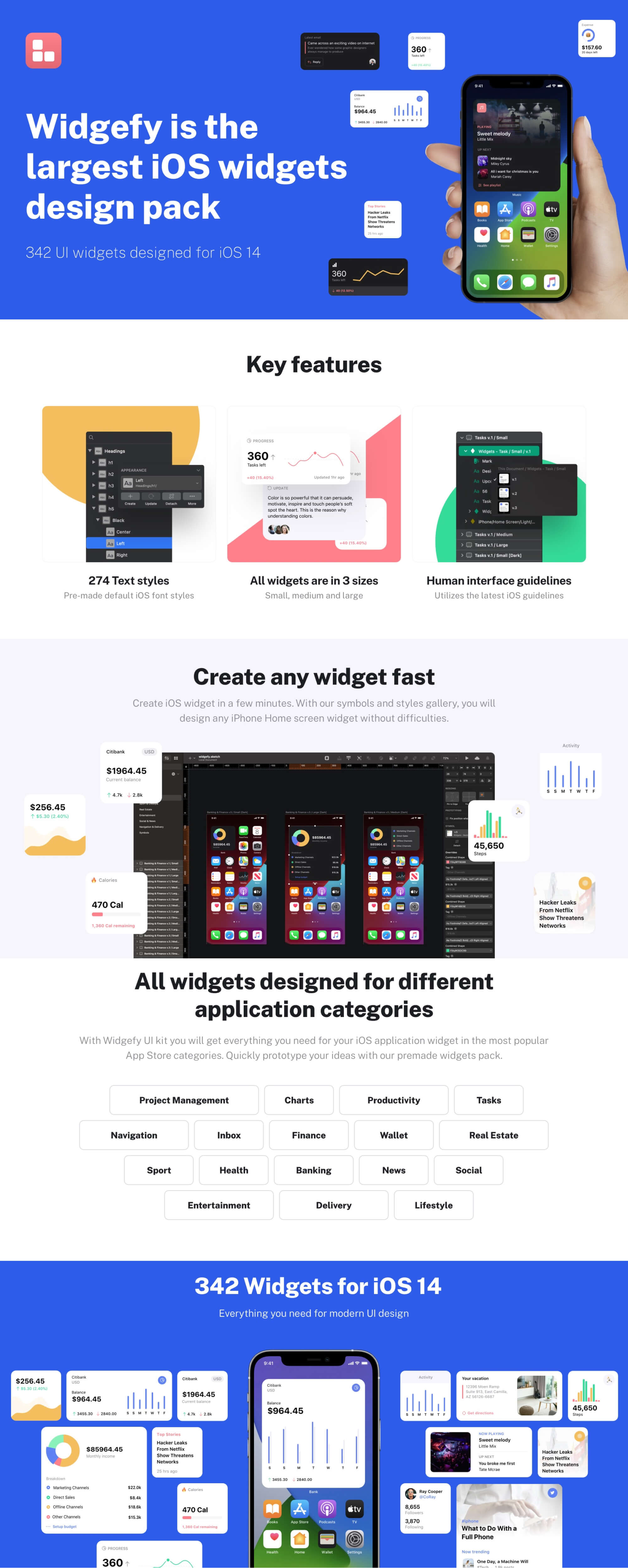 Widgefy Multipurpose iOS Widgets UI Pack presentation image