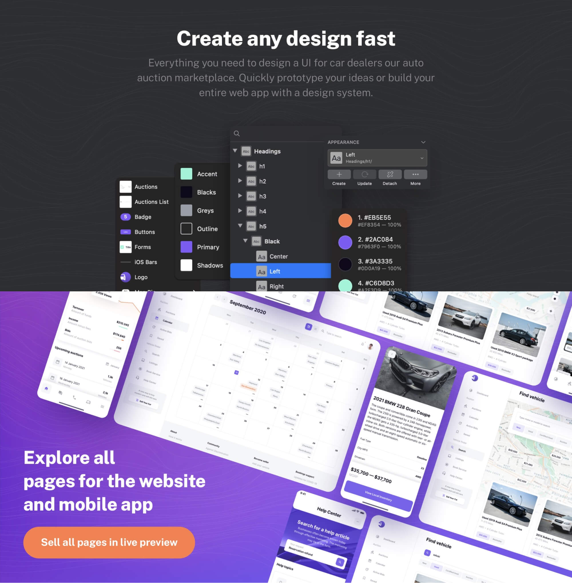 Vehically - UI kit for Car Dealership and Auto Auctions presentation image