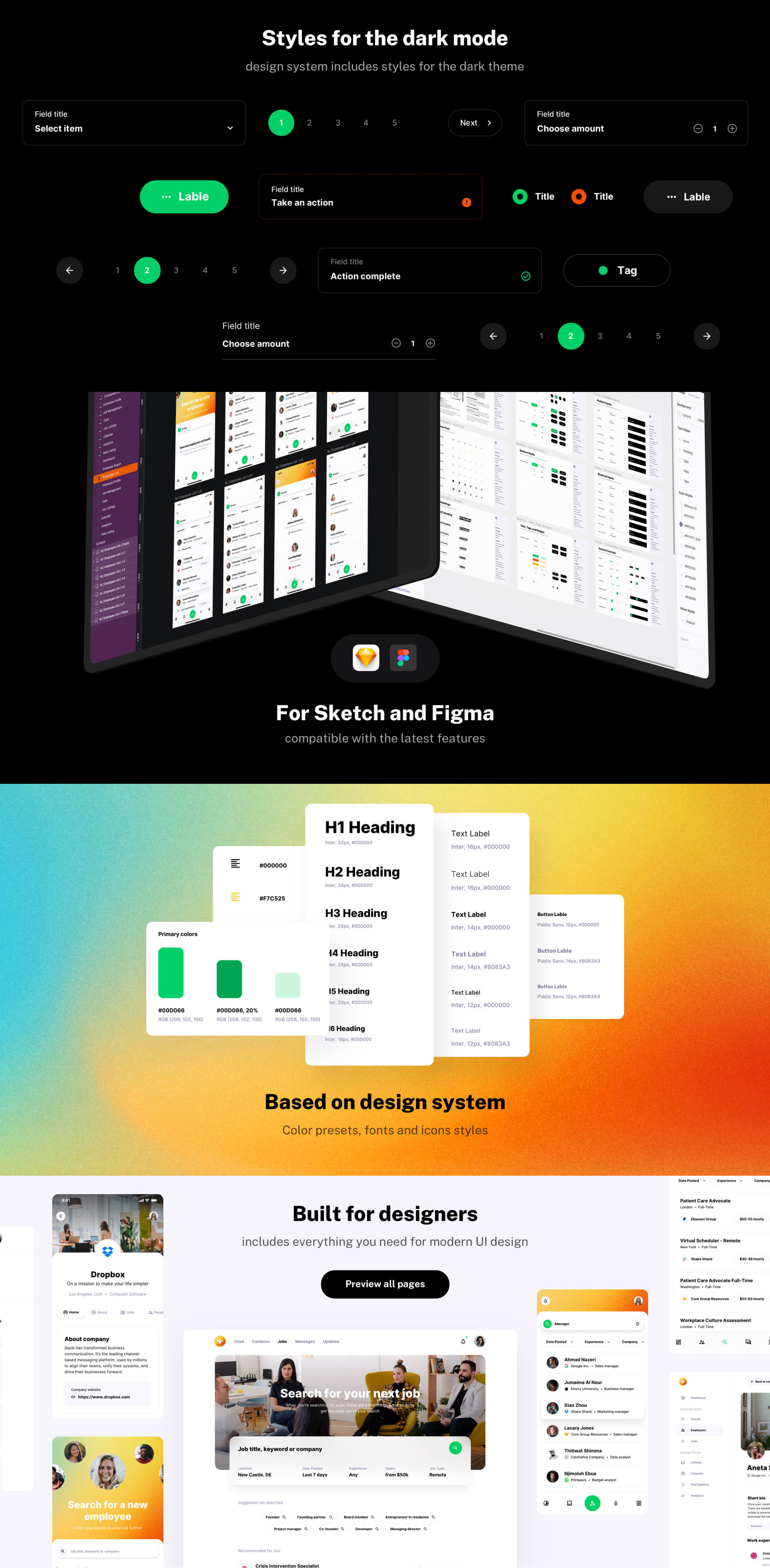 Workster - UI kit for Job Boards and HR tools presentation image