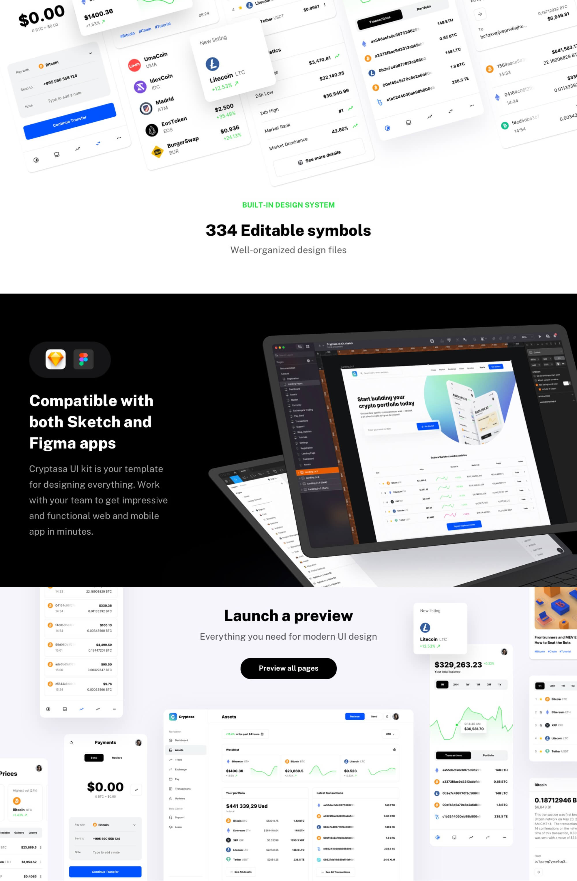 Cryptasa - UI kit for DeFi Startups, Exchange Apps, Crypto Wallets presentation image