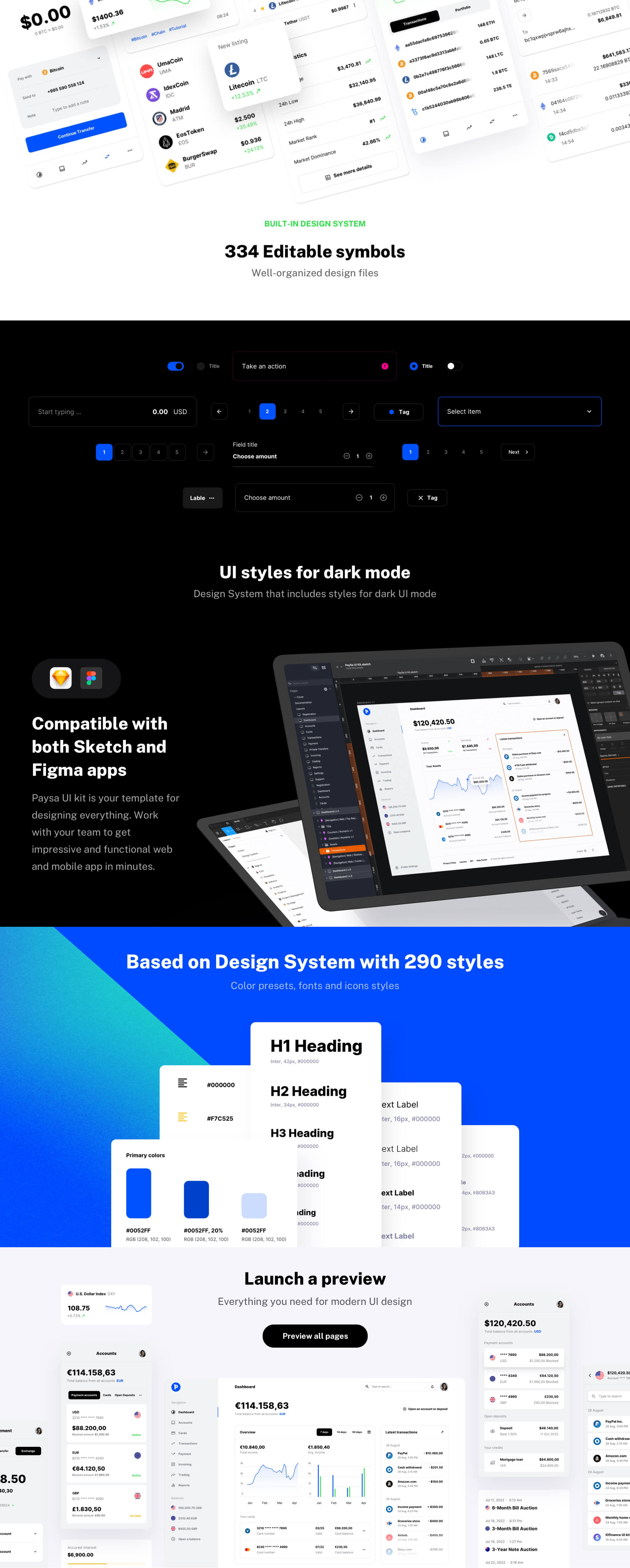 Paysa - UI kit for FinTech Startups, Banking, and Finance Apps presentation image
