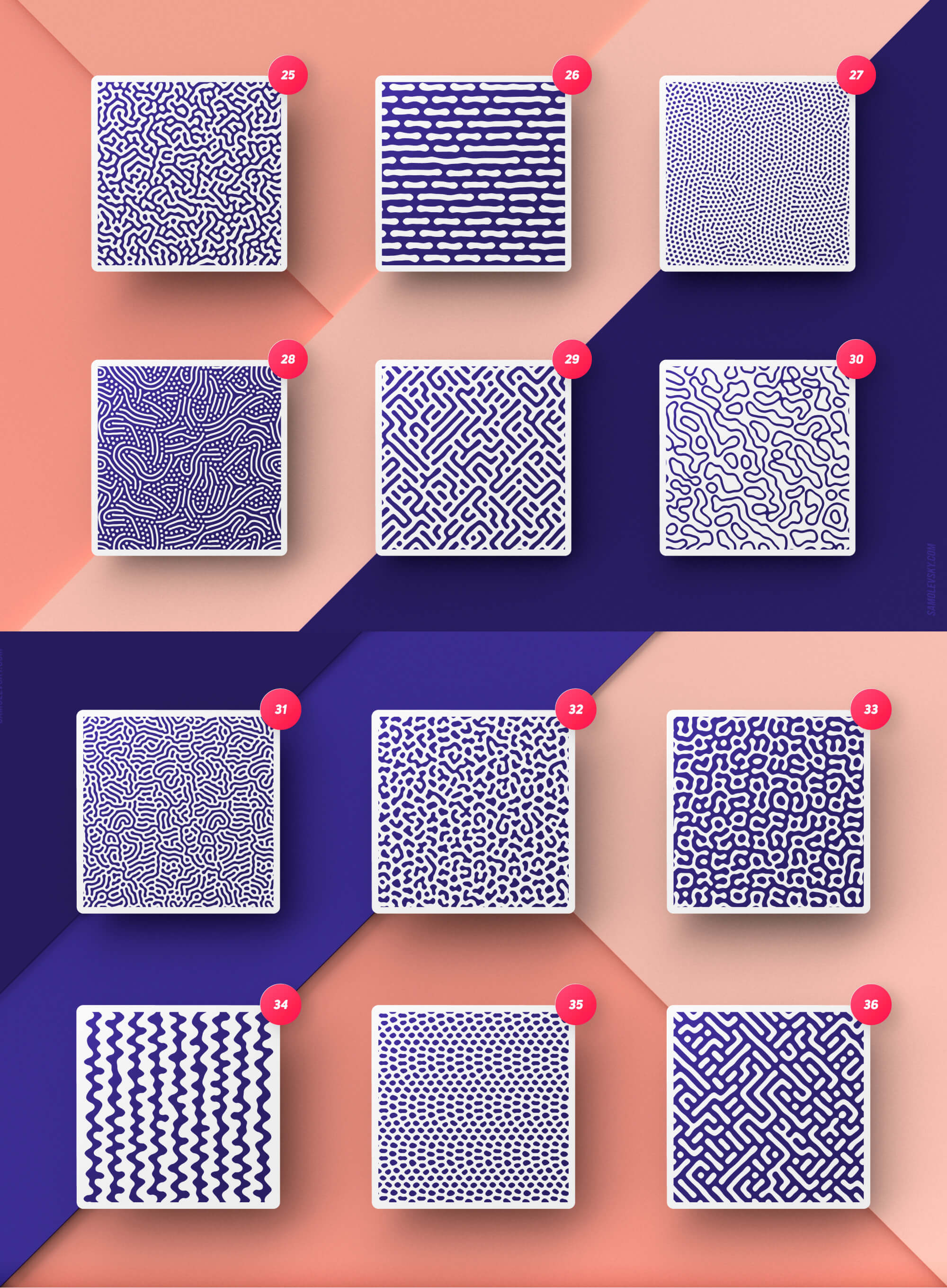 Organic patterns - 120 textures and brushes collection presentation image