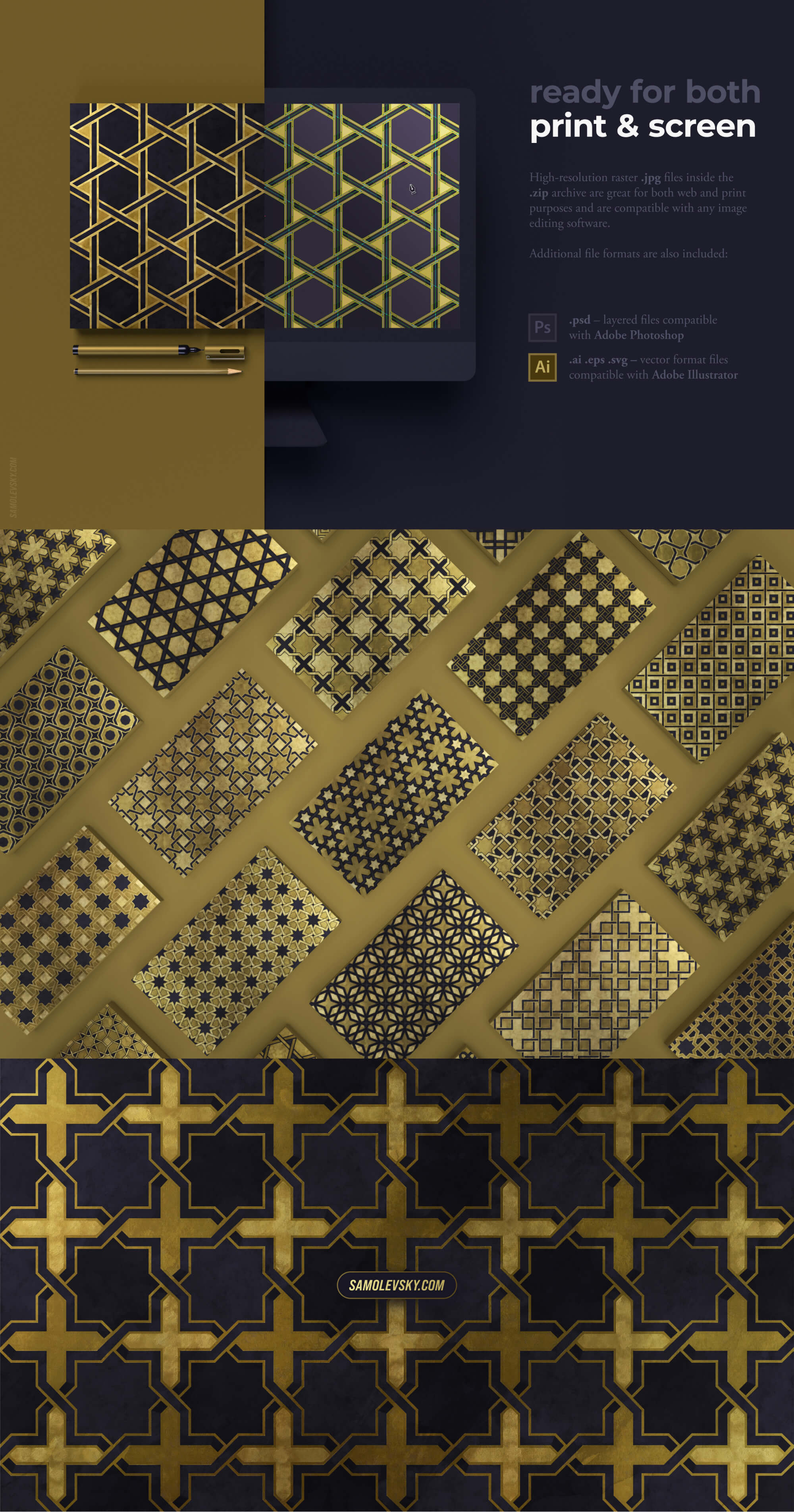 200 Oriental backgrounds collection presentation image