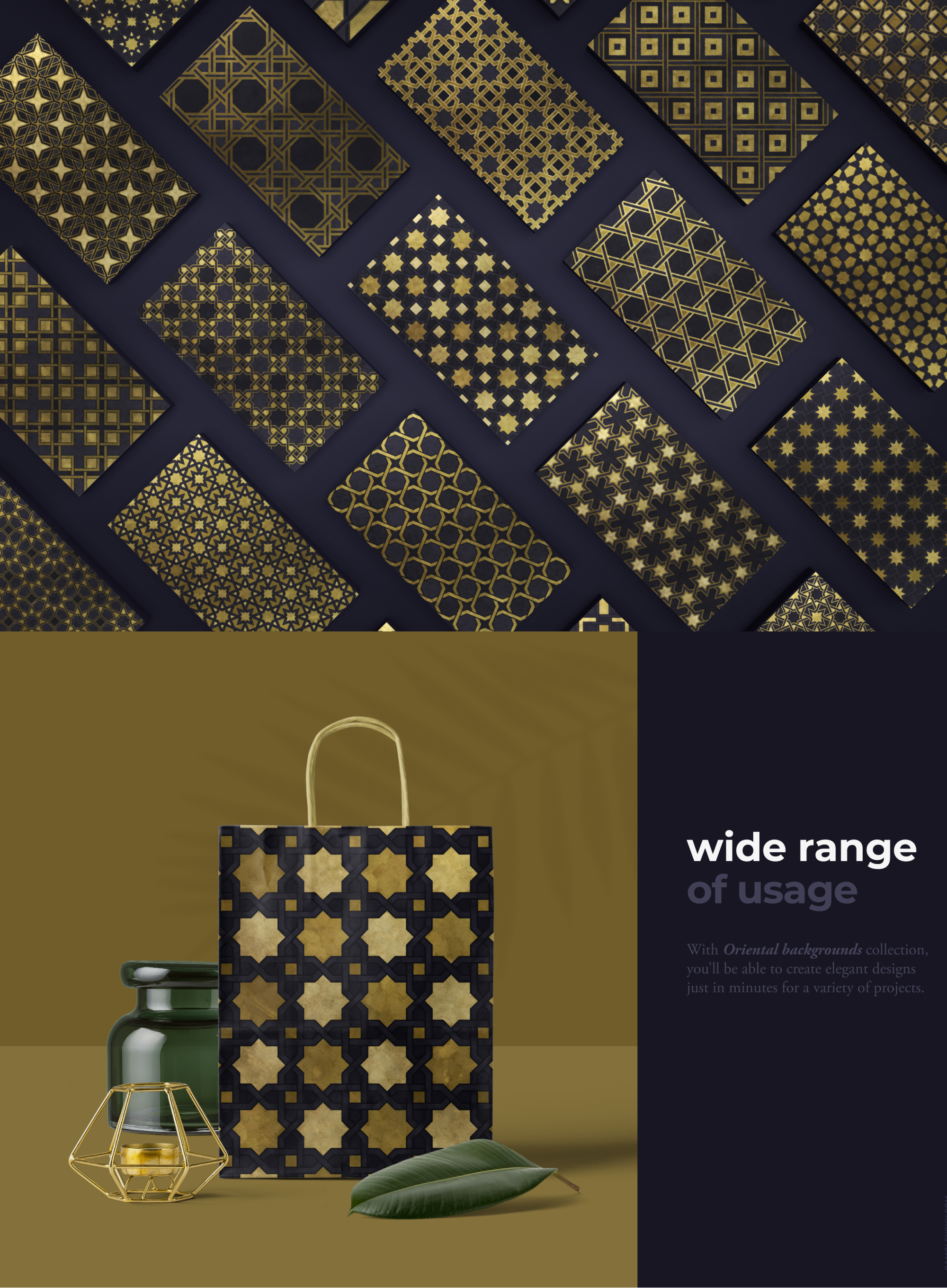 200 Oriental backgrounds collection presentation image