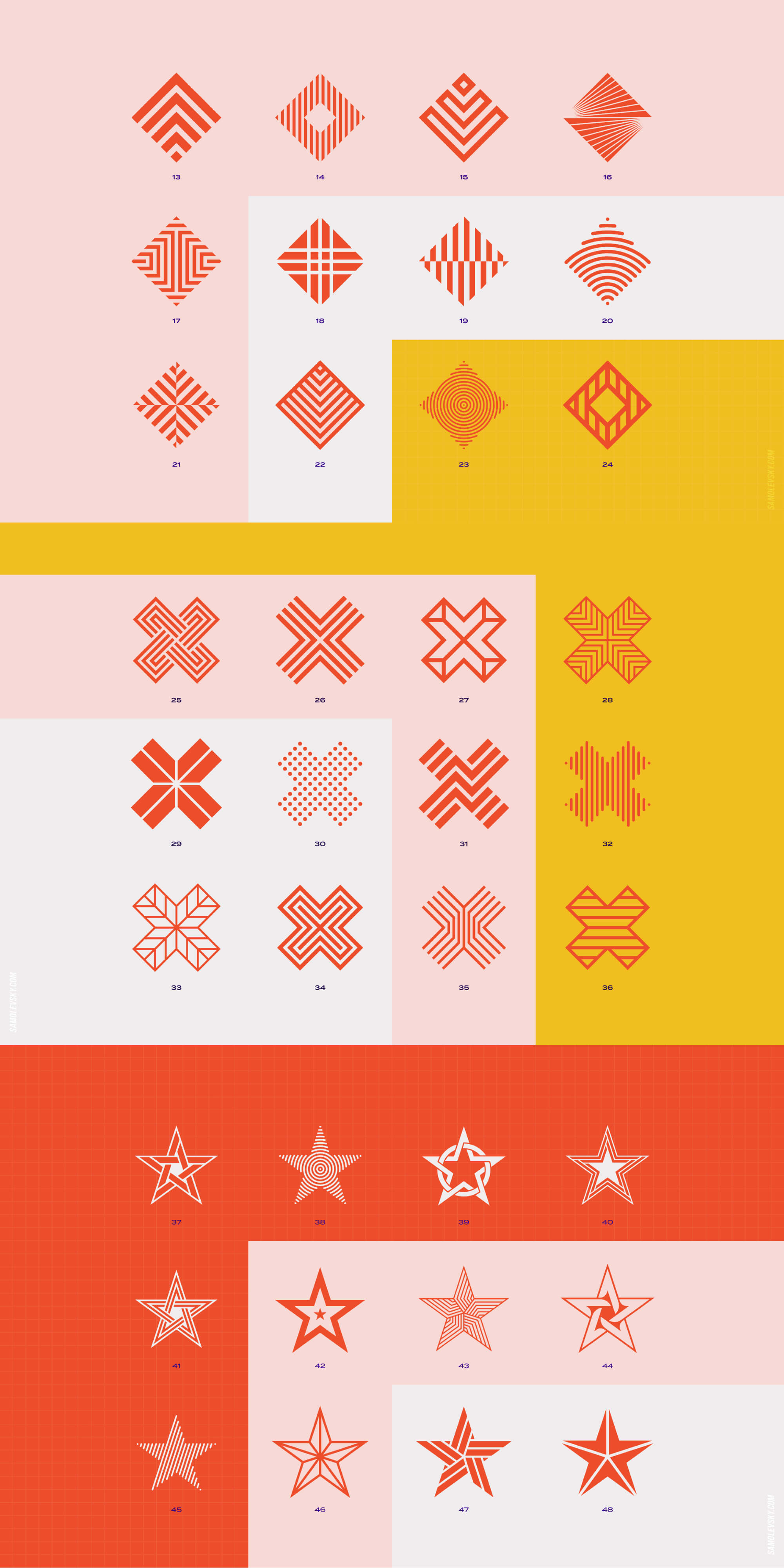 96 Geometric shapes & logo marks collection Vol.2 presentation image