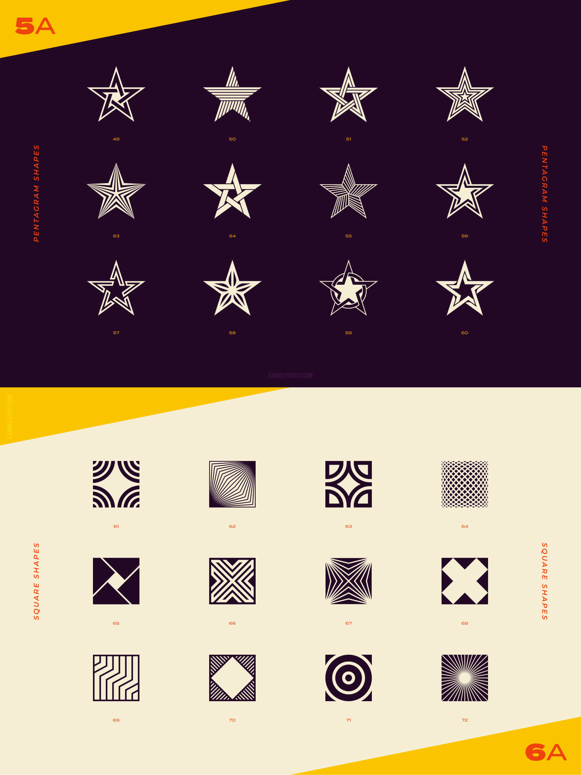 96 Abstract logo marks & geometric shapes collection presentation image